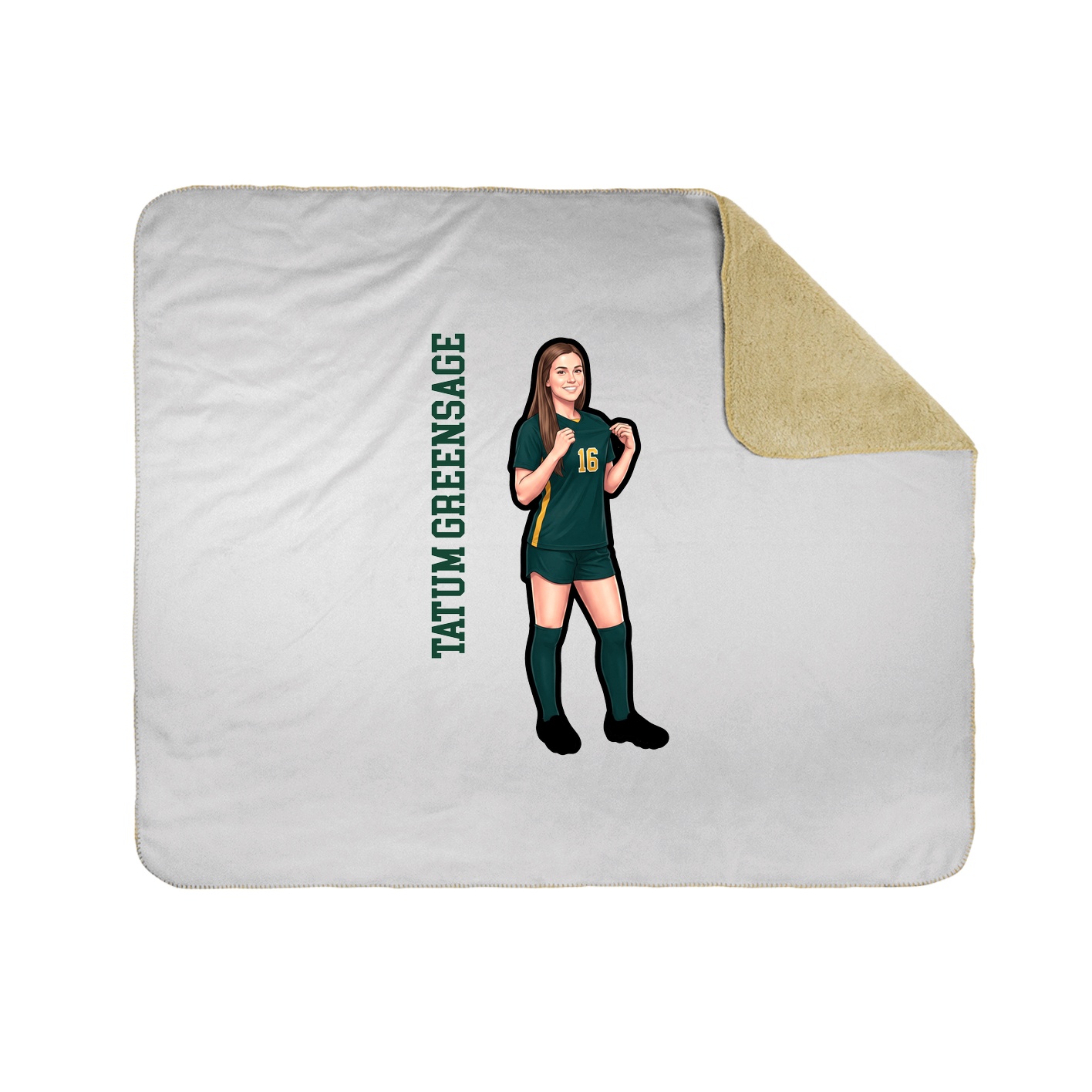 Throw Blanket — Name Vertical in White