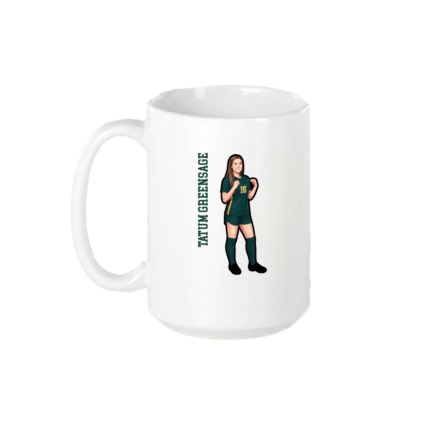 15oz Coffee Mug — Name Vertical in White