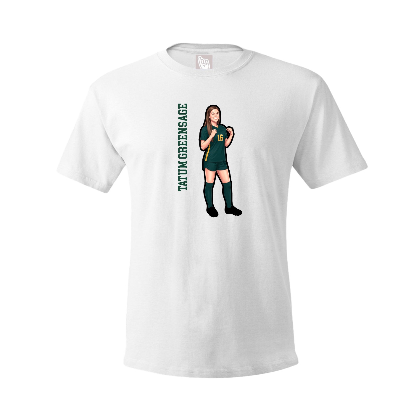 Youth Tee — Name Vertical in White