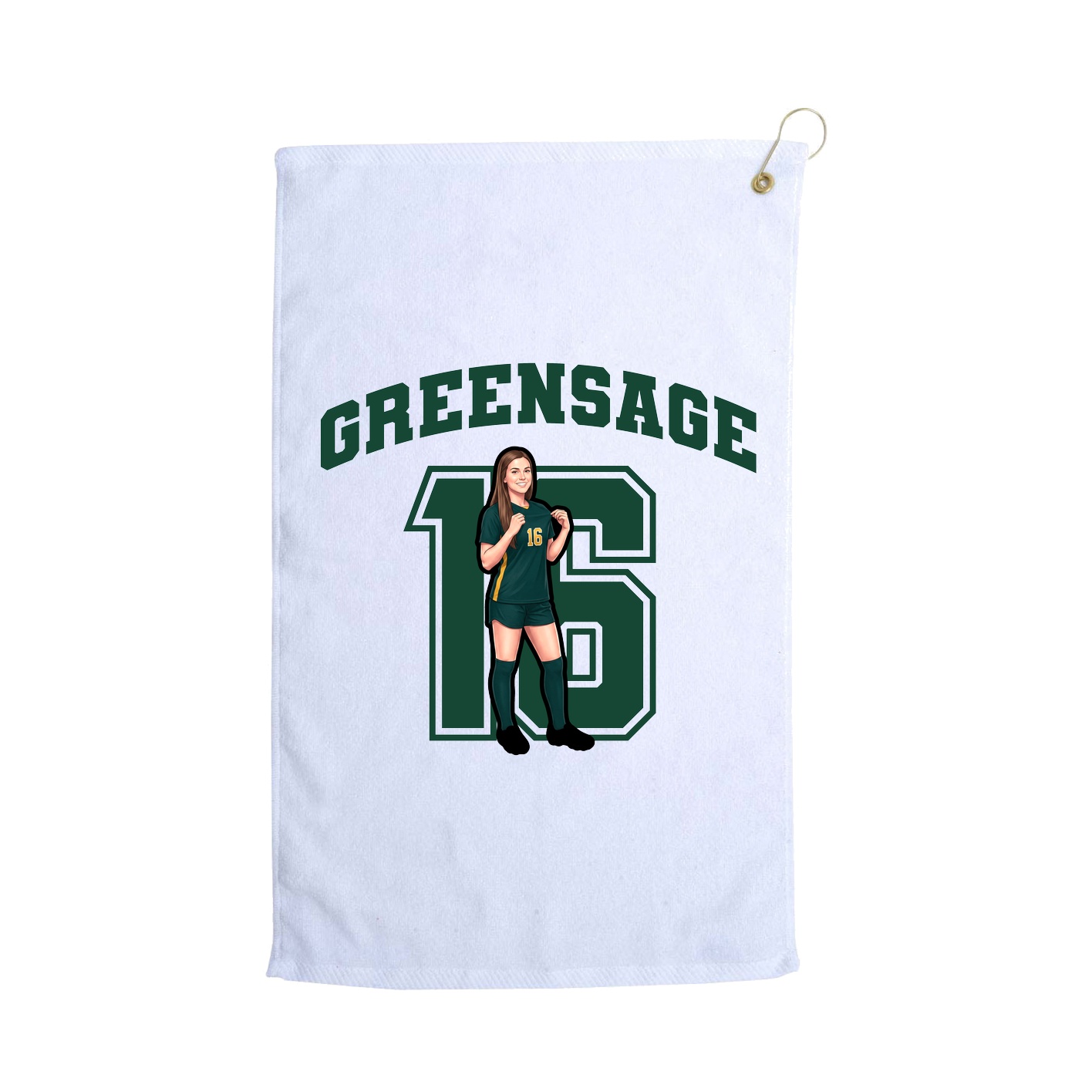 Golf Towel — Number in White