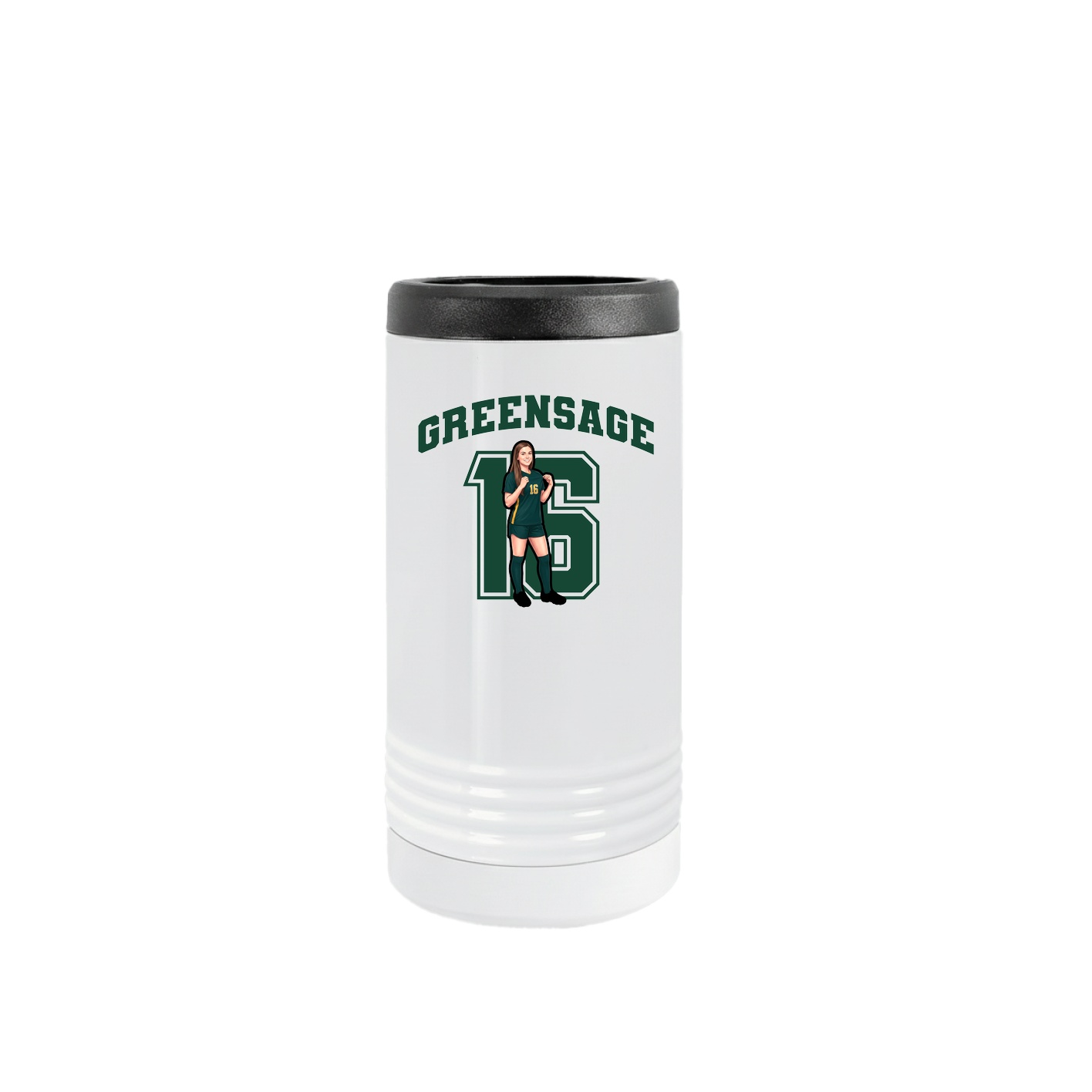 Slim Beverage Holder — Number in White