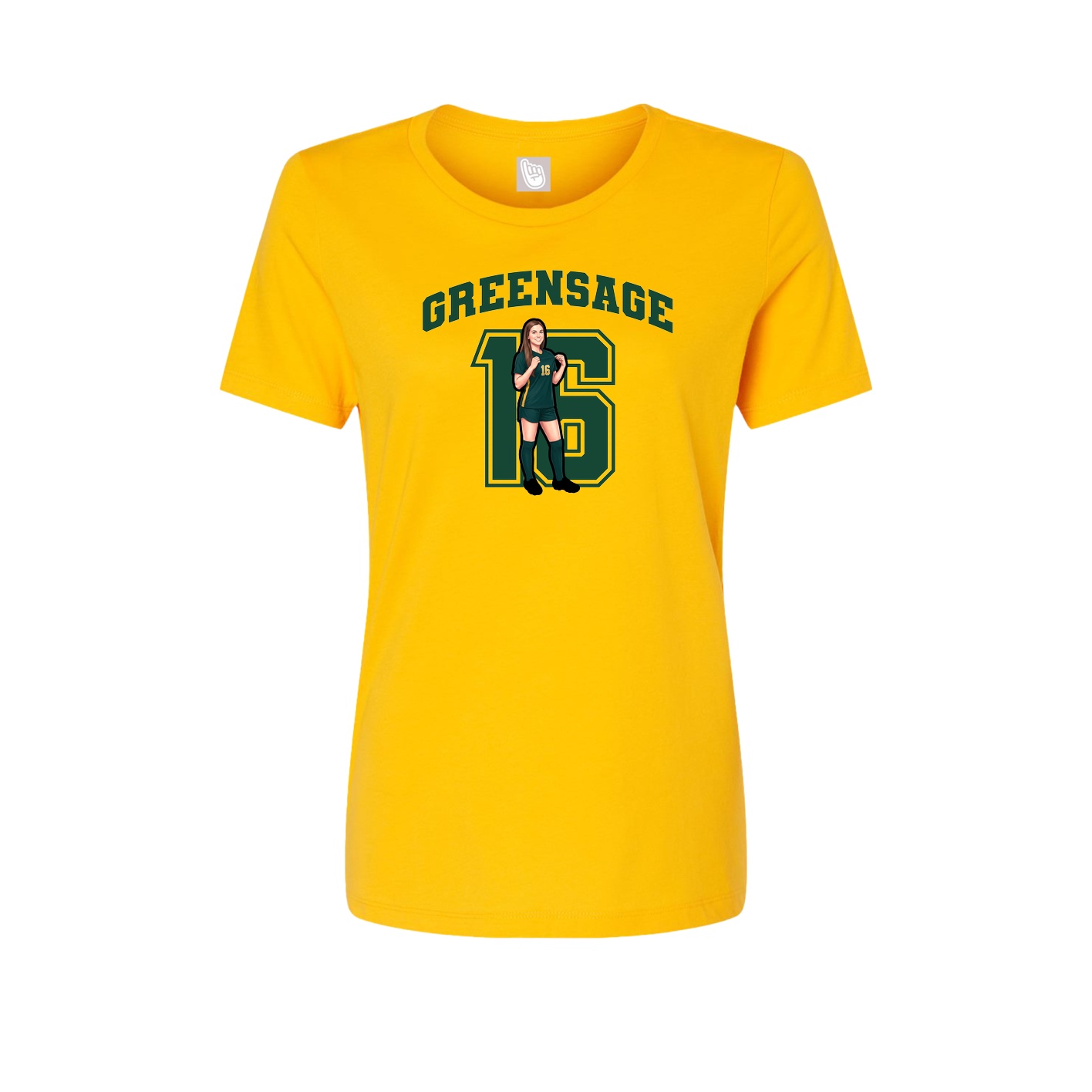 Fitted Women's Tee — Number in Gold