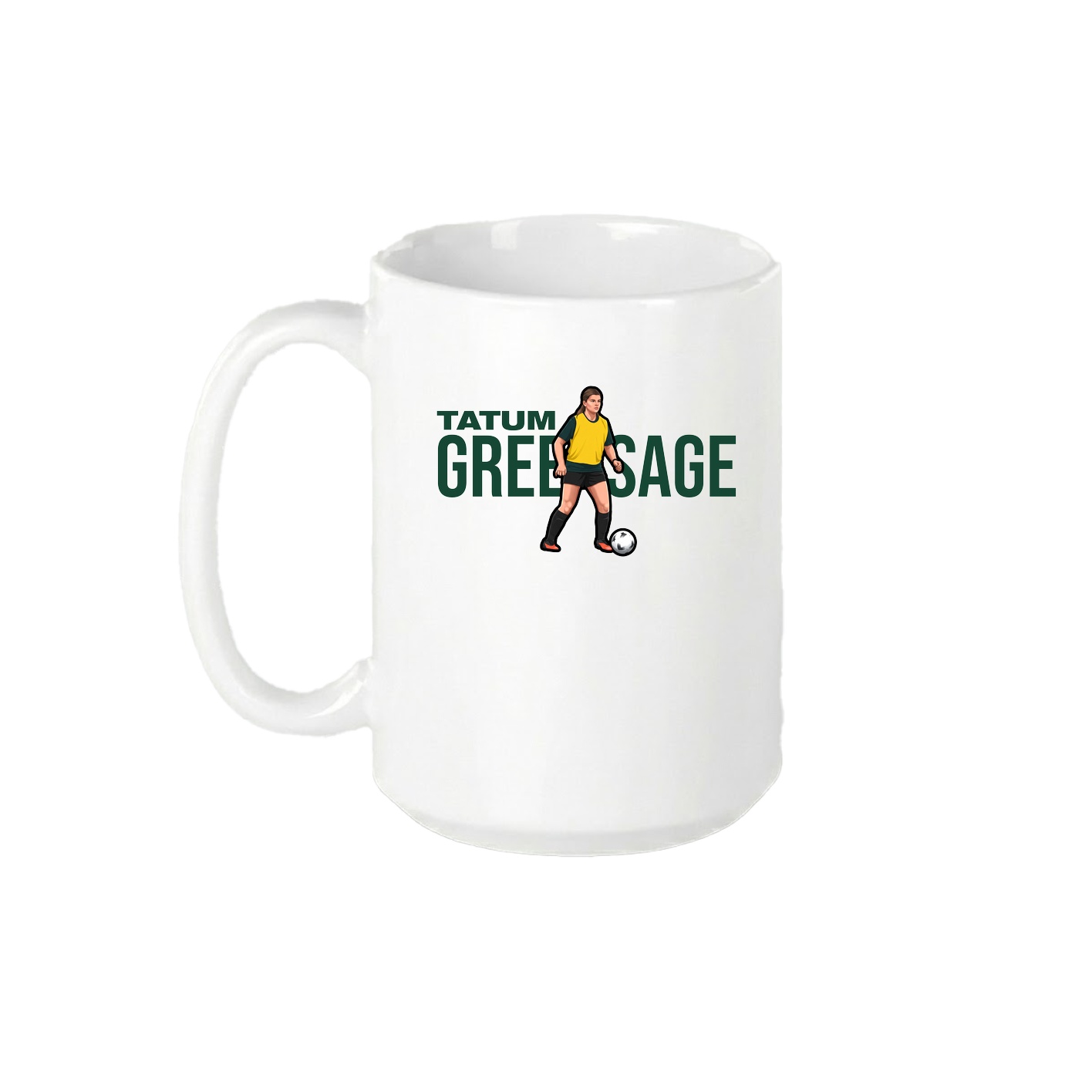 15oz Coffee Mug — Player Name in White
