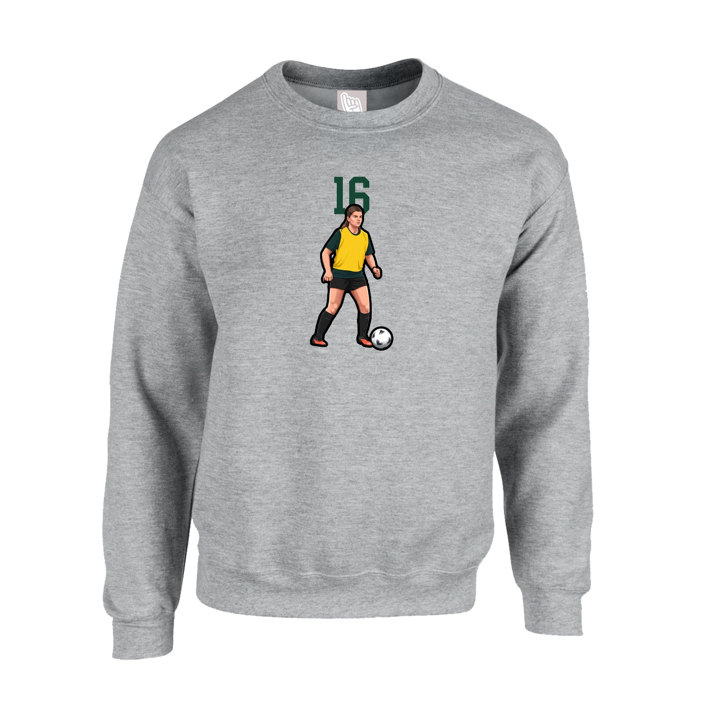 Fleece Crew — Number Top in Grey