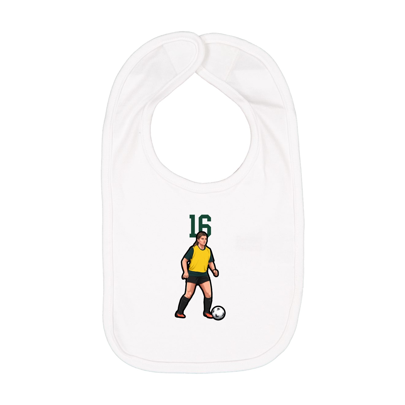 Infant Bib — Number Top in White