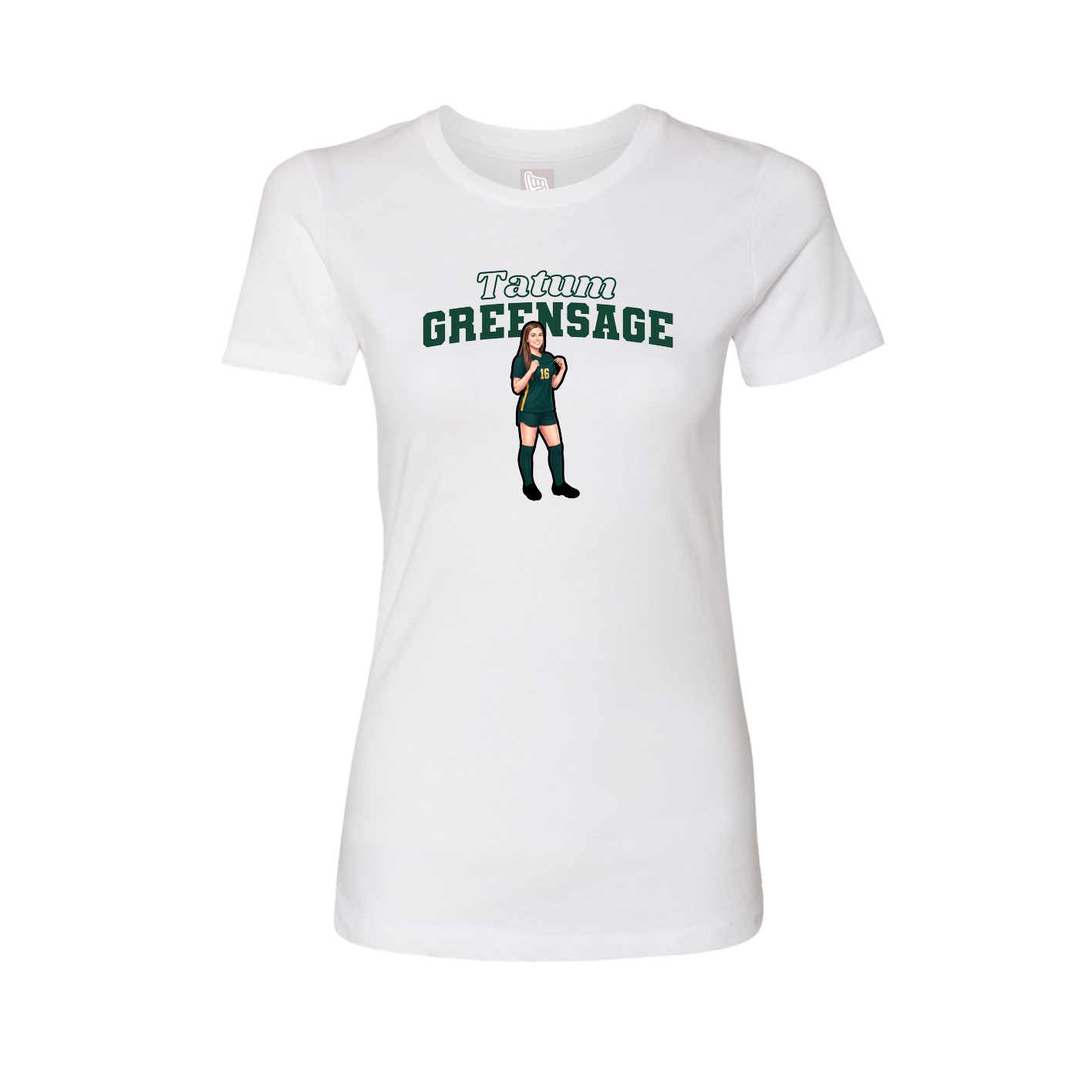 Fitted Women's Tee — Name Arch in White
