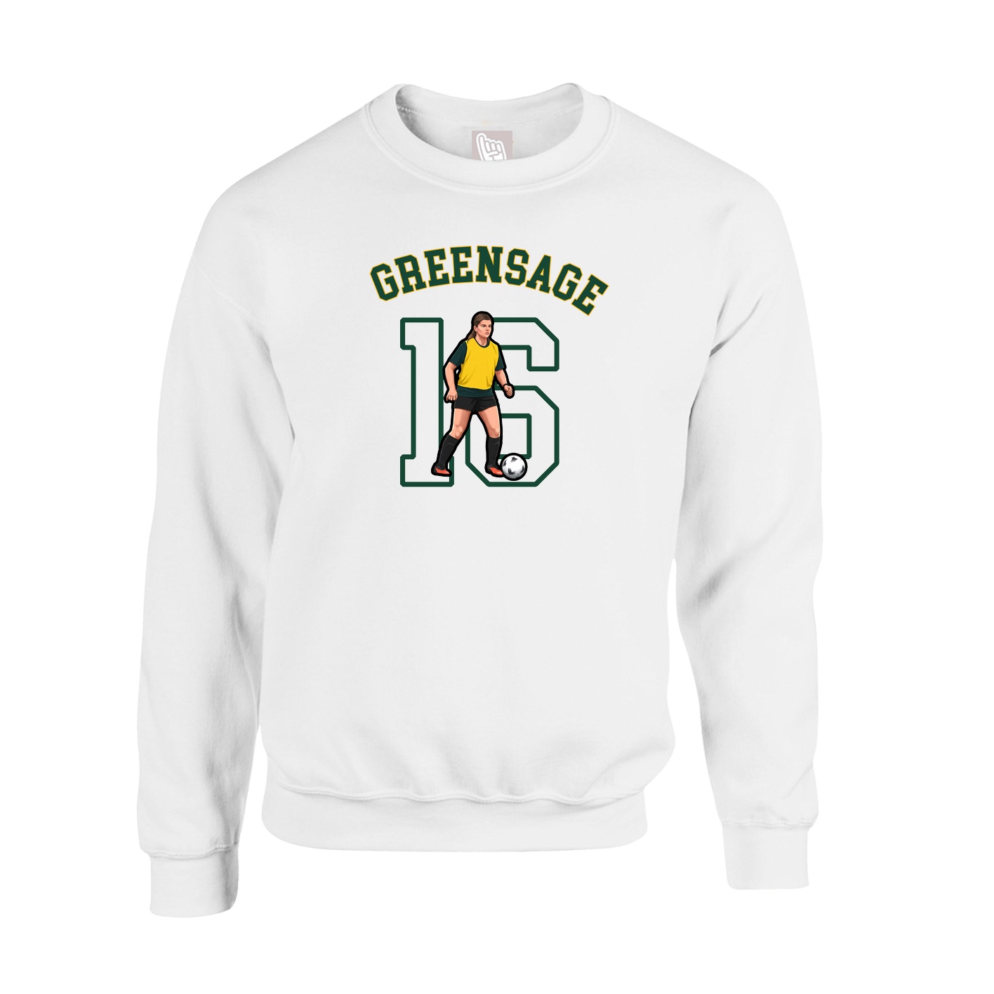 Fleece Crew — Shirsey Arch in White