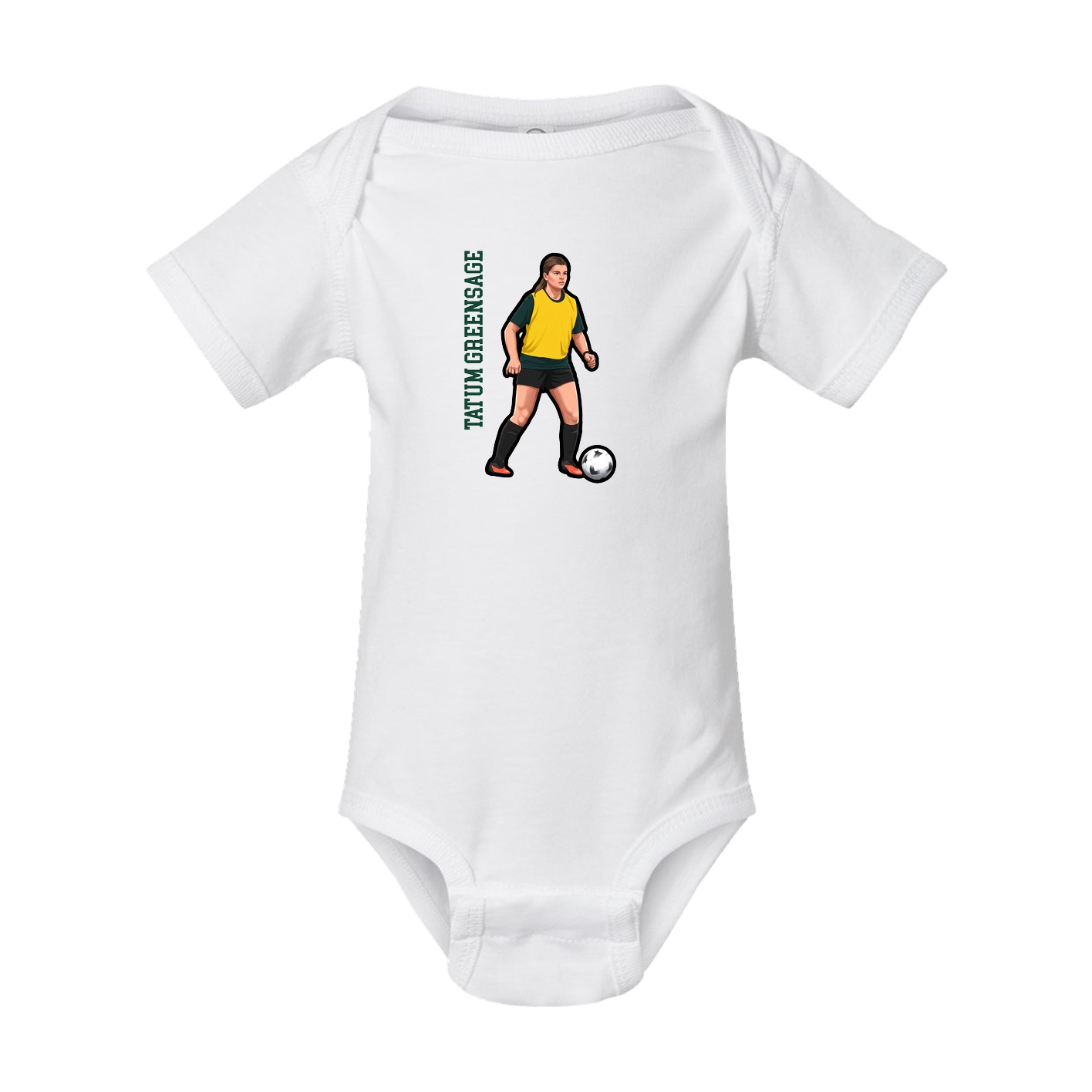 Baby Onesie — Name Vertical in White