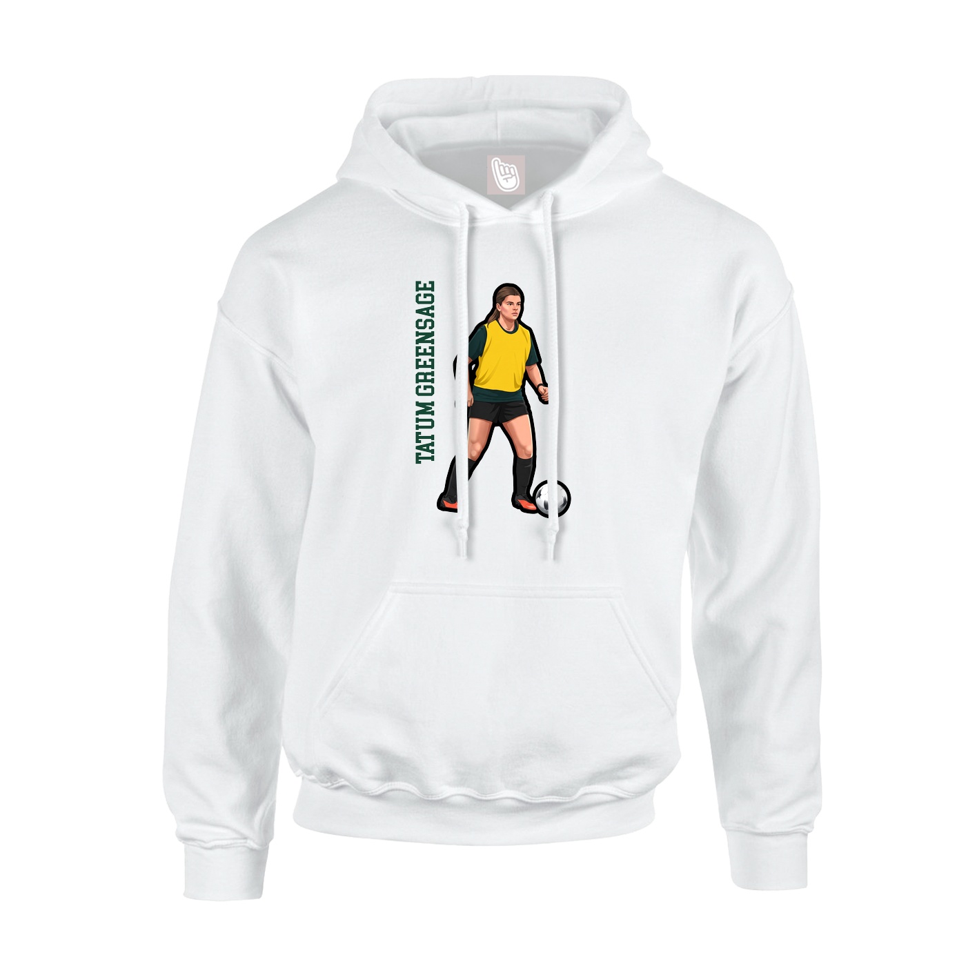 Hoodie — Name Vertical in White
