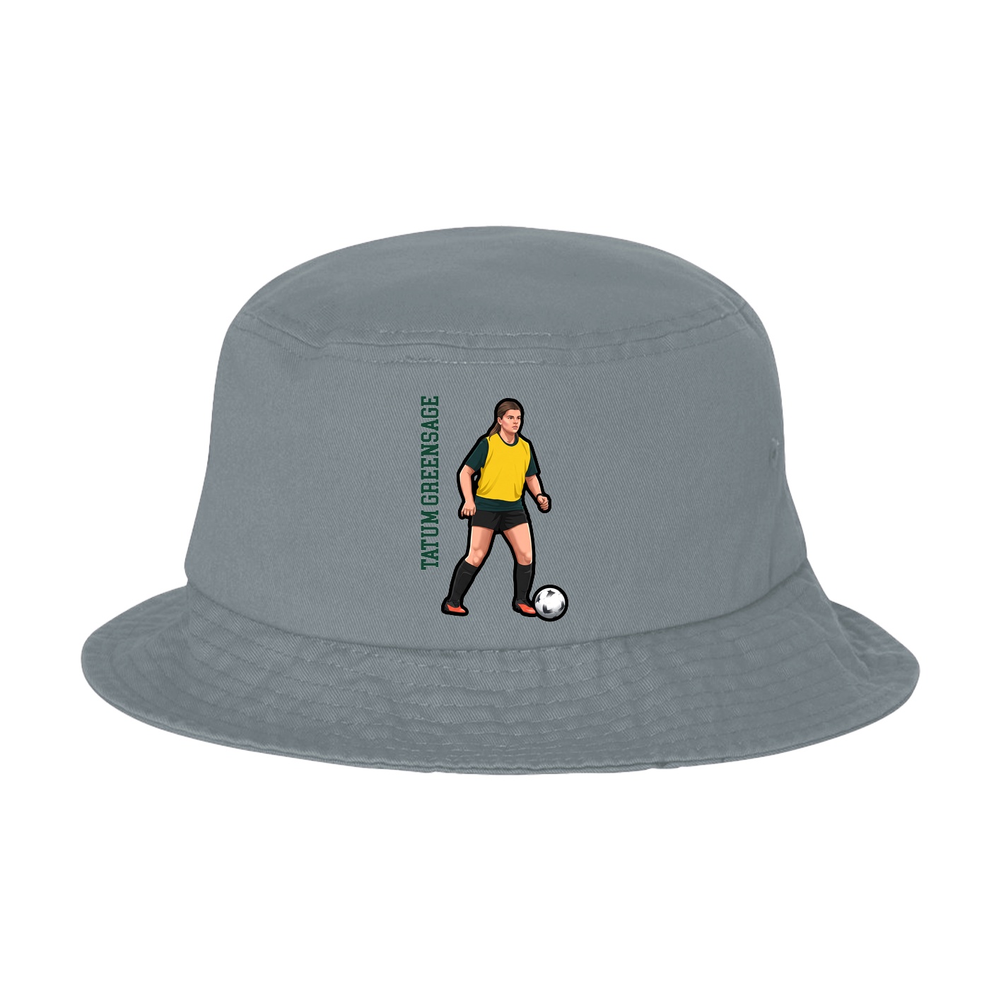 Bucket Cap — Name Vertical in Grey