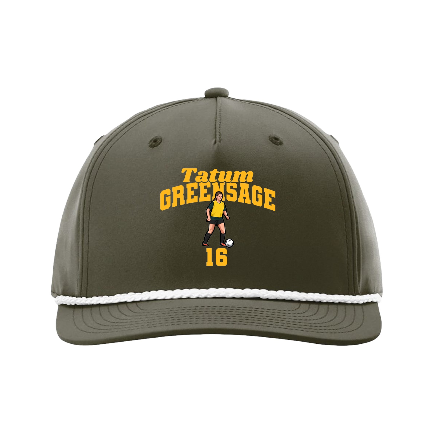Five-Panel Classic Rope Cap — Signature Arch in Green