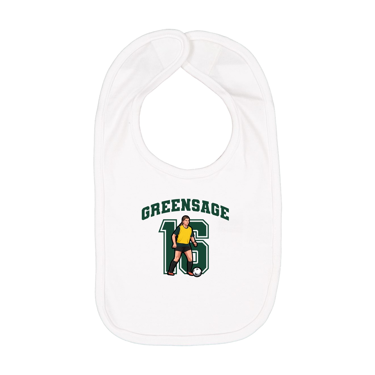 Infant Bib — Number in White