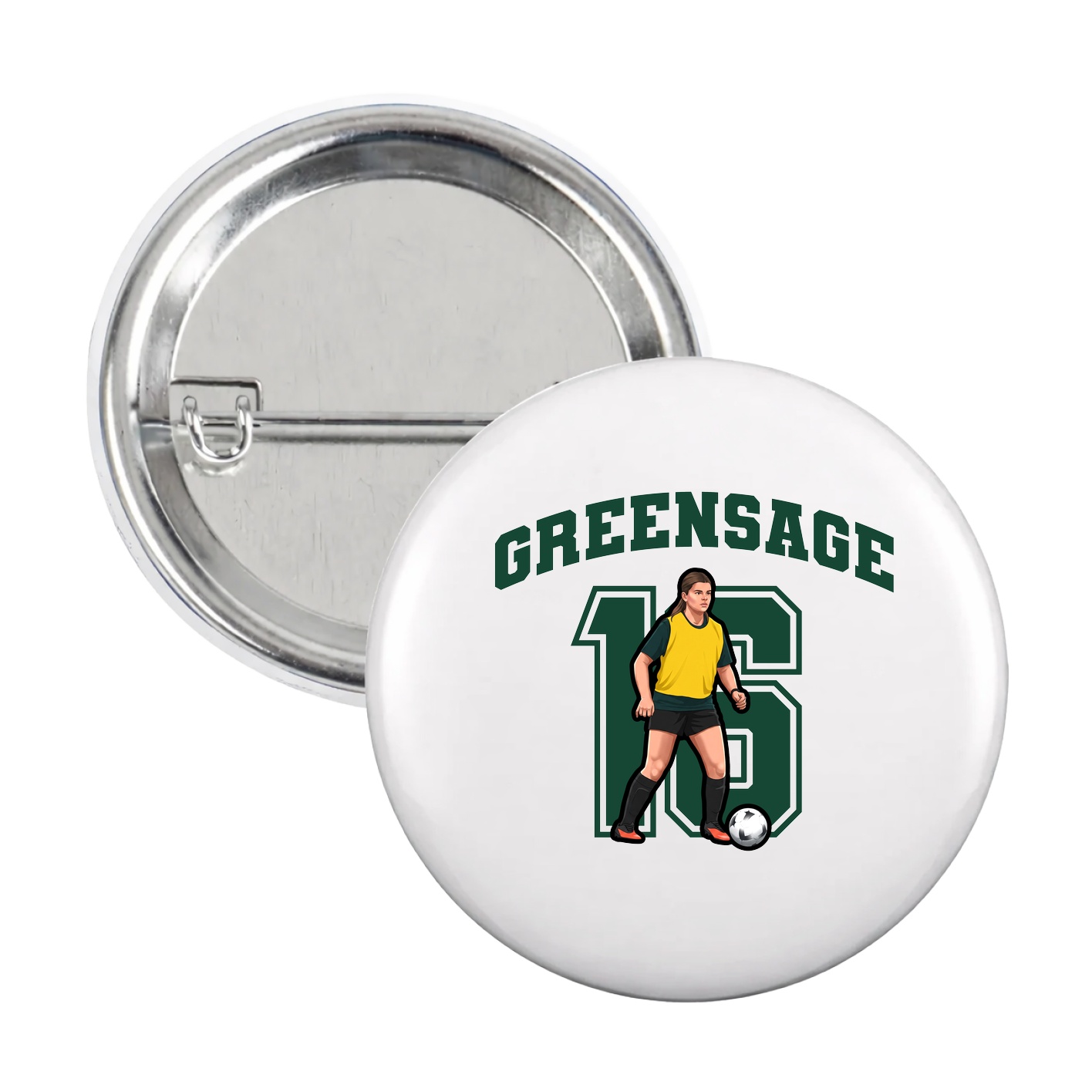 Game Day Button — Number in White