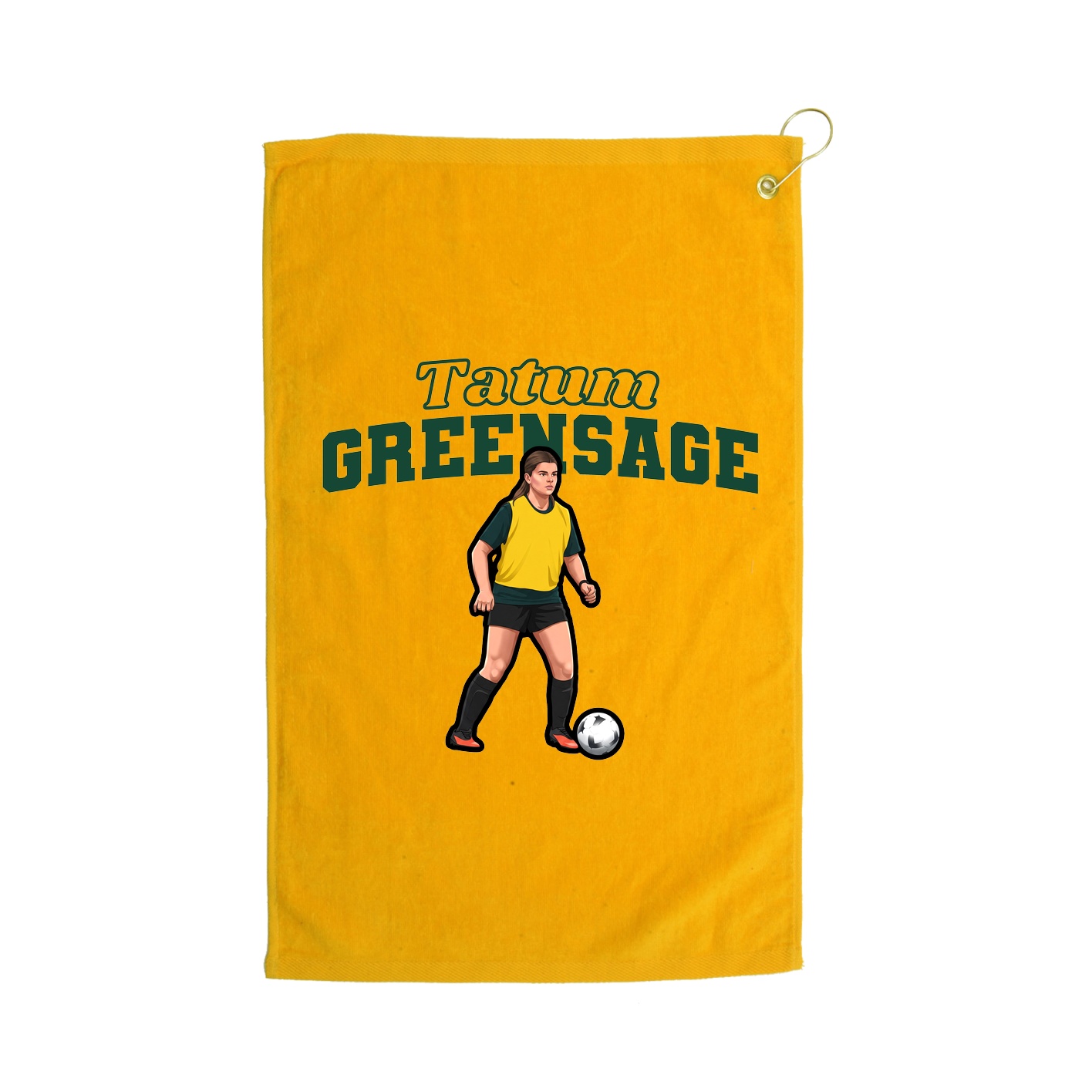 Golf Towel — Name Arch in Gold