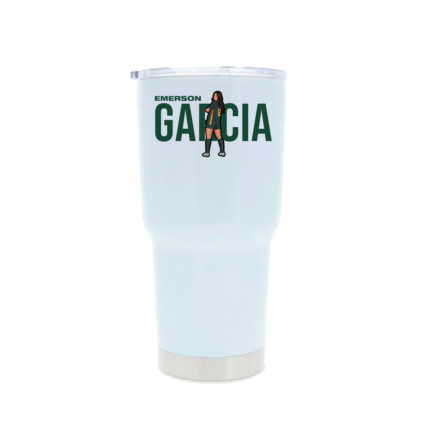 30oz Stainless Steel Tumbler — Player Name in White