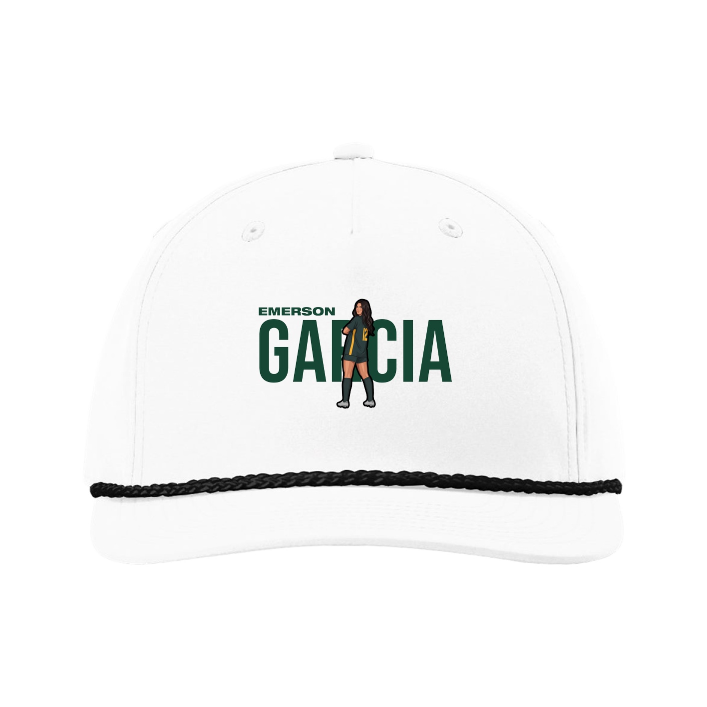 Five-Panel Classic Rope Cap — Player Name in White