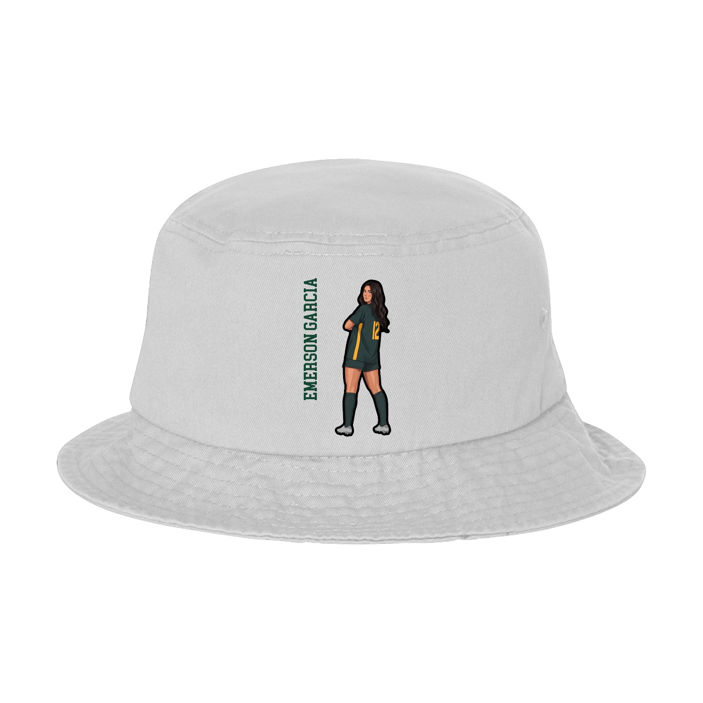 Bucket Cap — Name Vertical in White