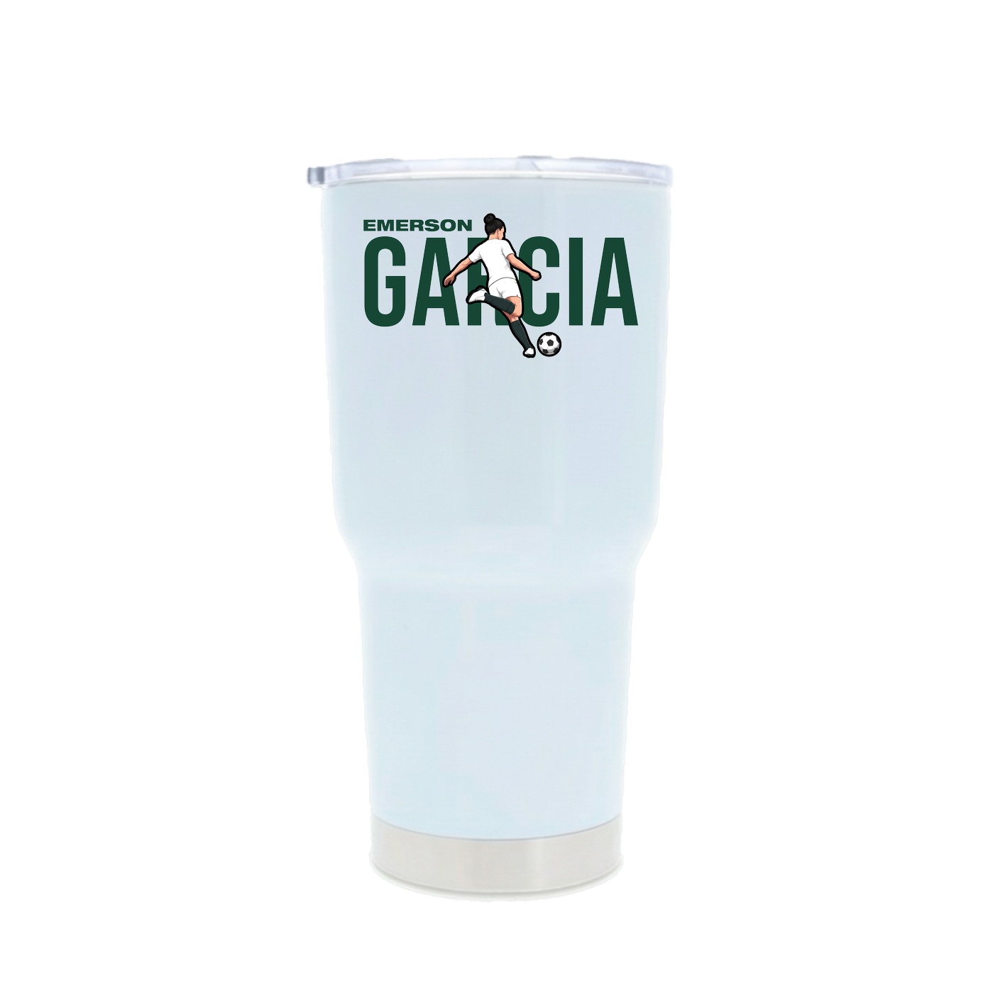 30oz Stainless Steel Tumbler — Player Name in White