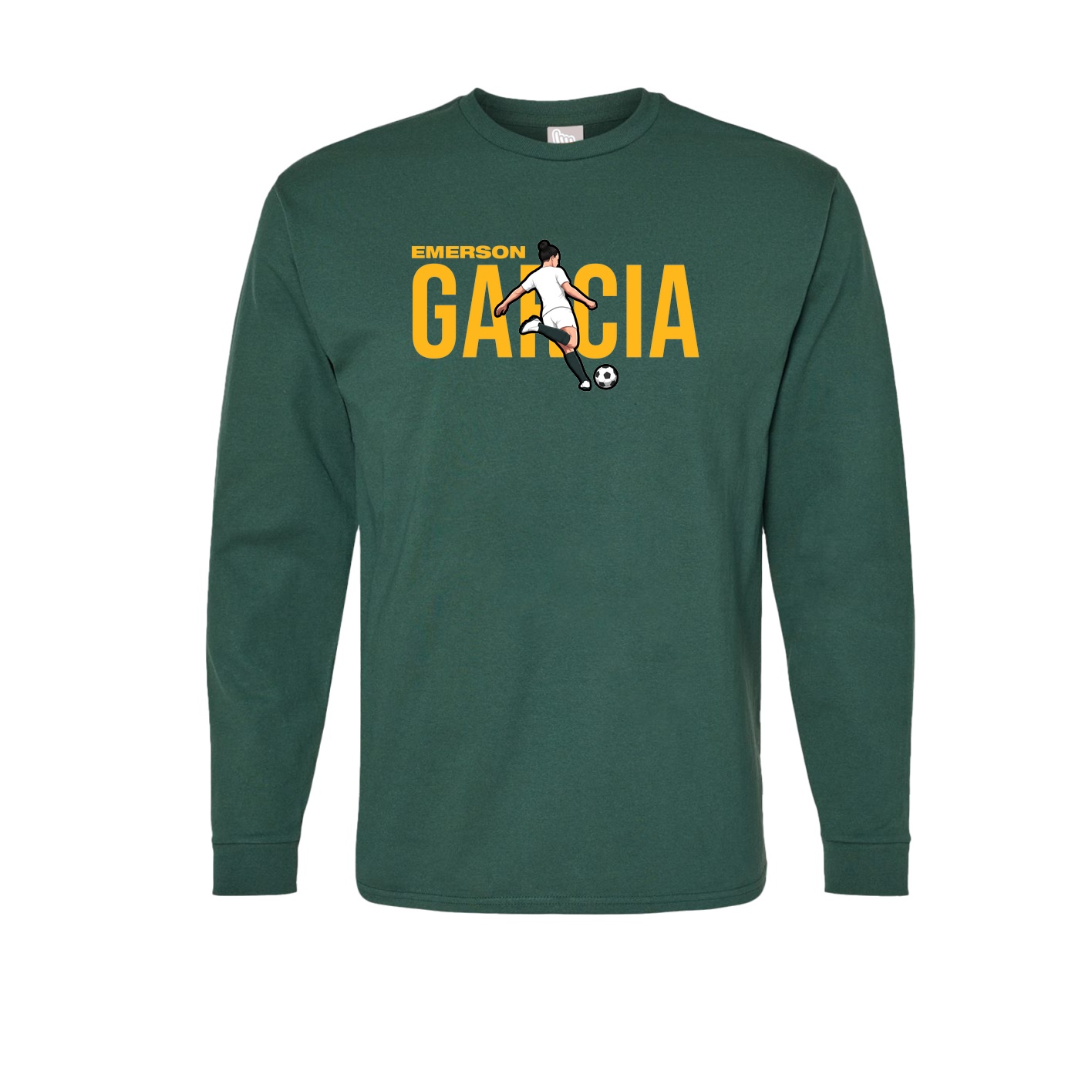 Long Sleeve Tee — Player Name in Green