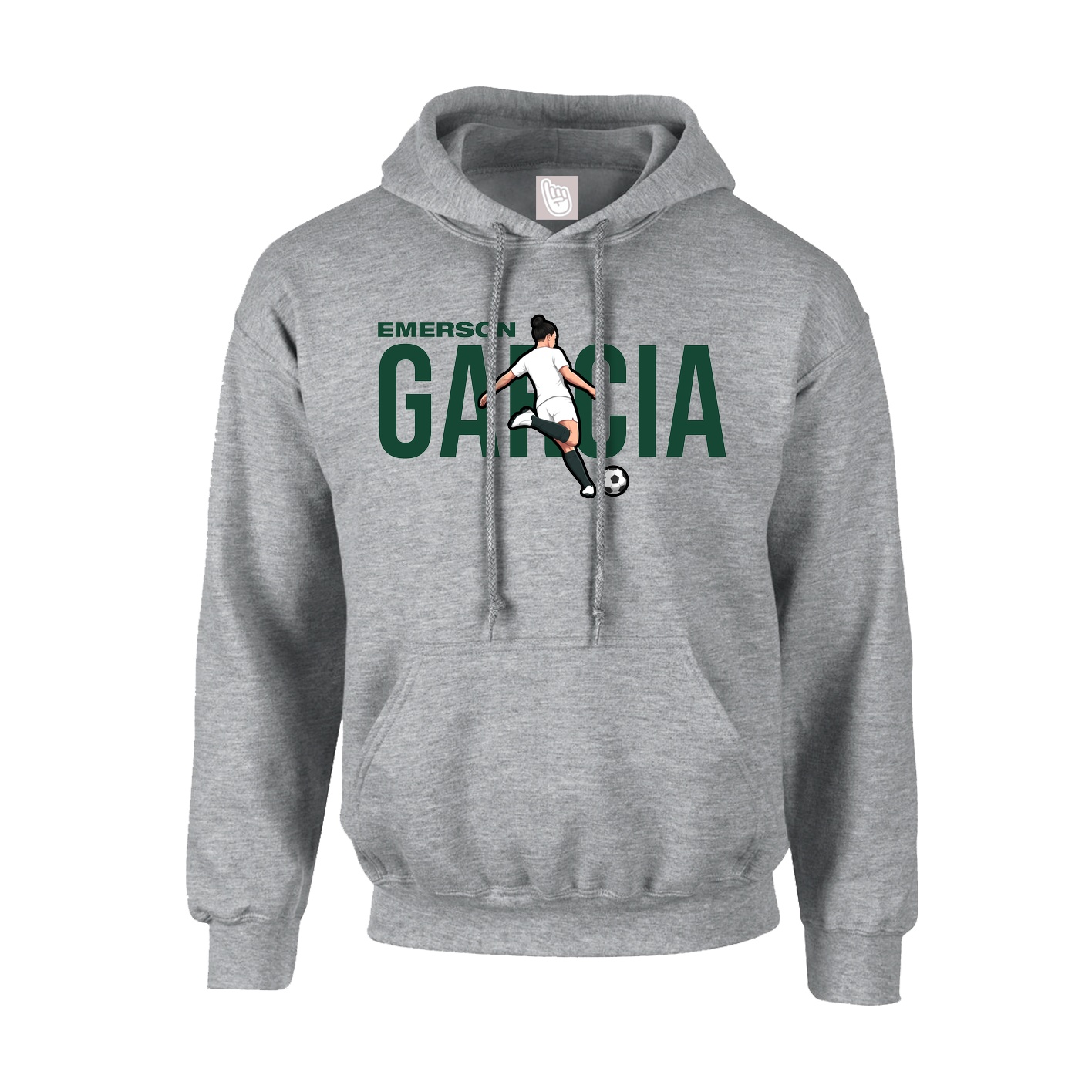 Youth Hoodie — Player Name in Grey