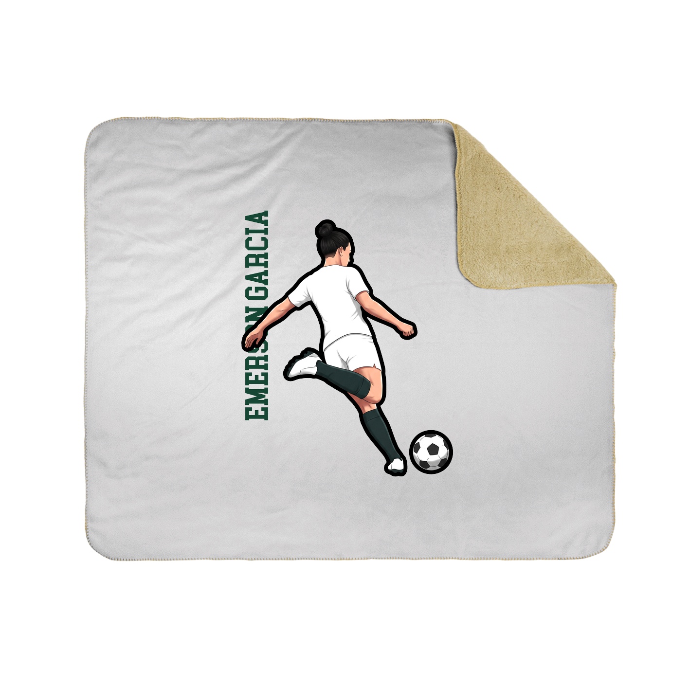 Throw Blanket — Name Vertical in White