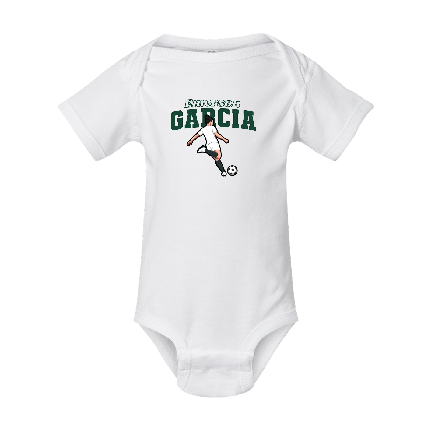 Baby Onesie — Name Arch in White