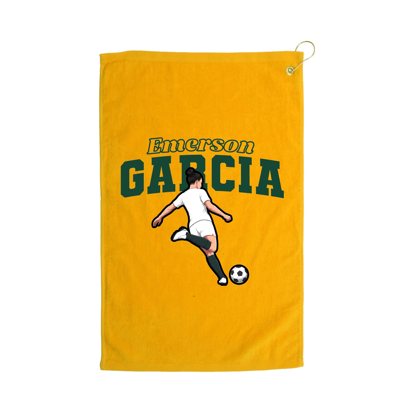 Golf Towel — Name Arch in Gold