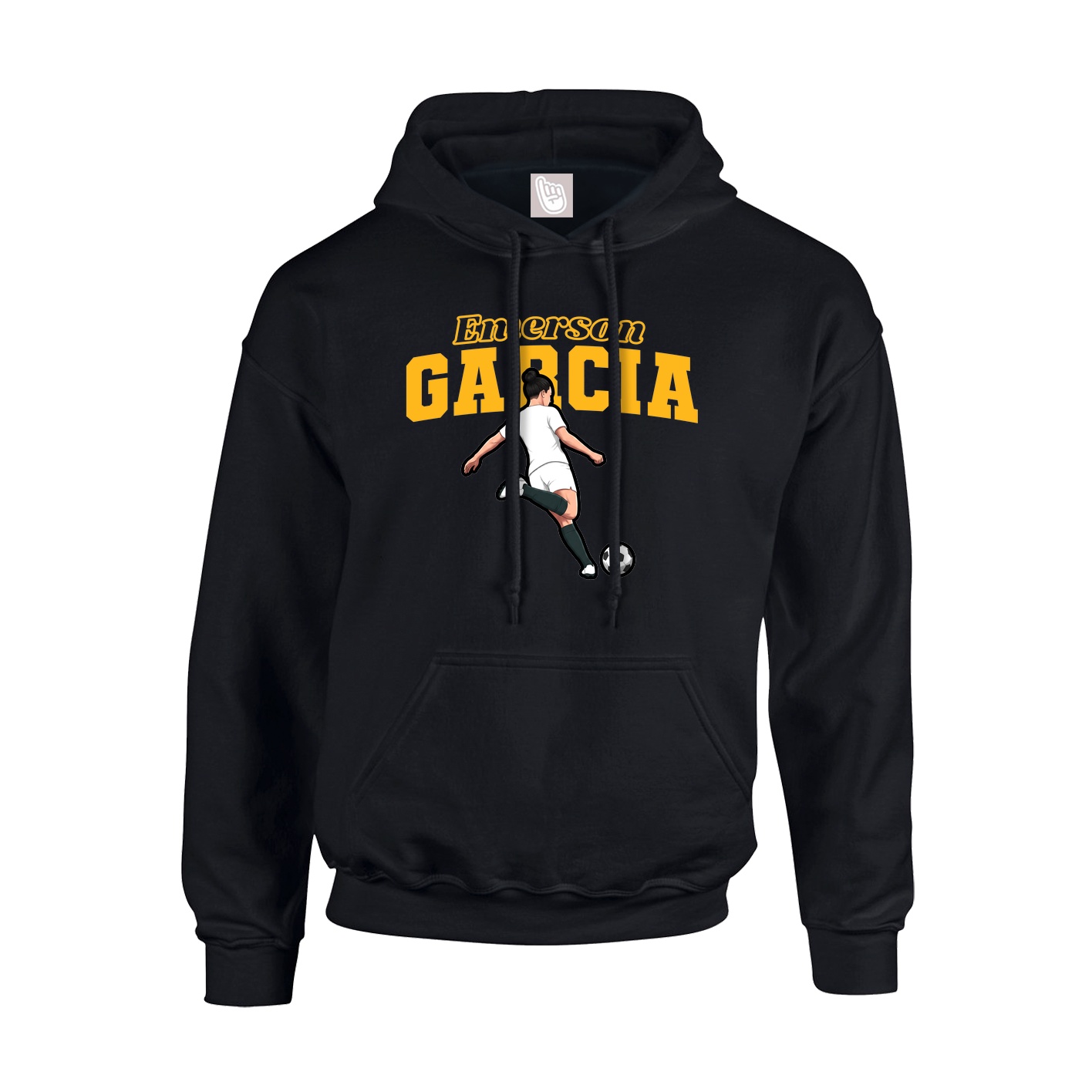 Youth Hoodie — Name Arch in Black