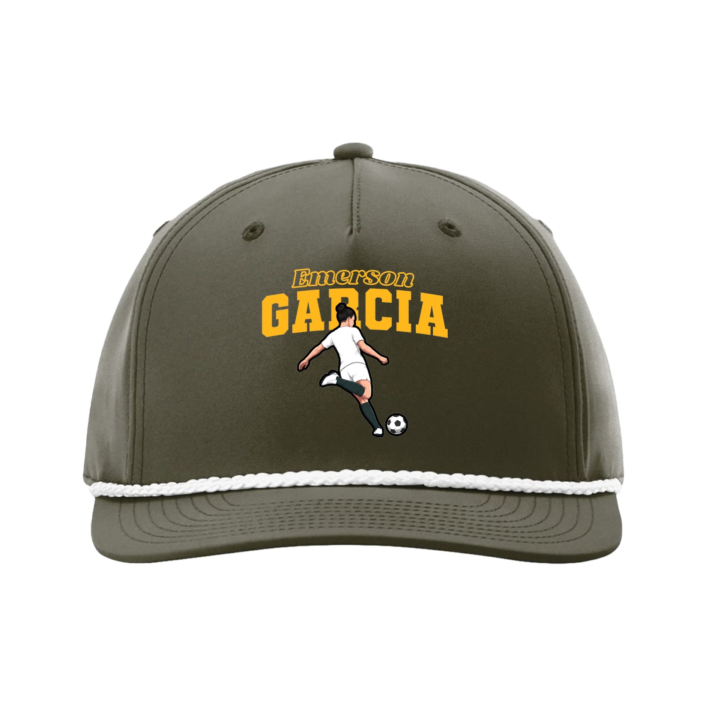 Five-Panel Classic Rope Cap — Name Arch in Green