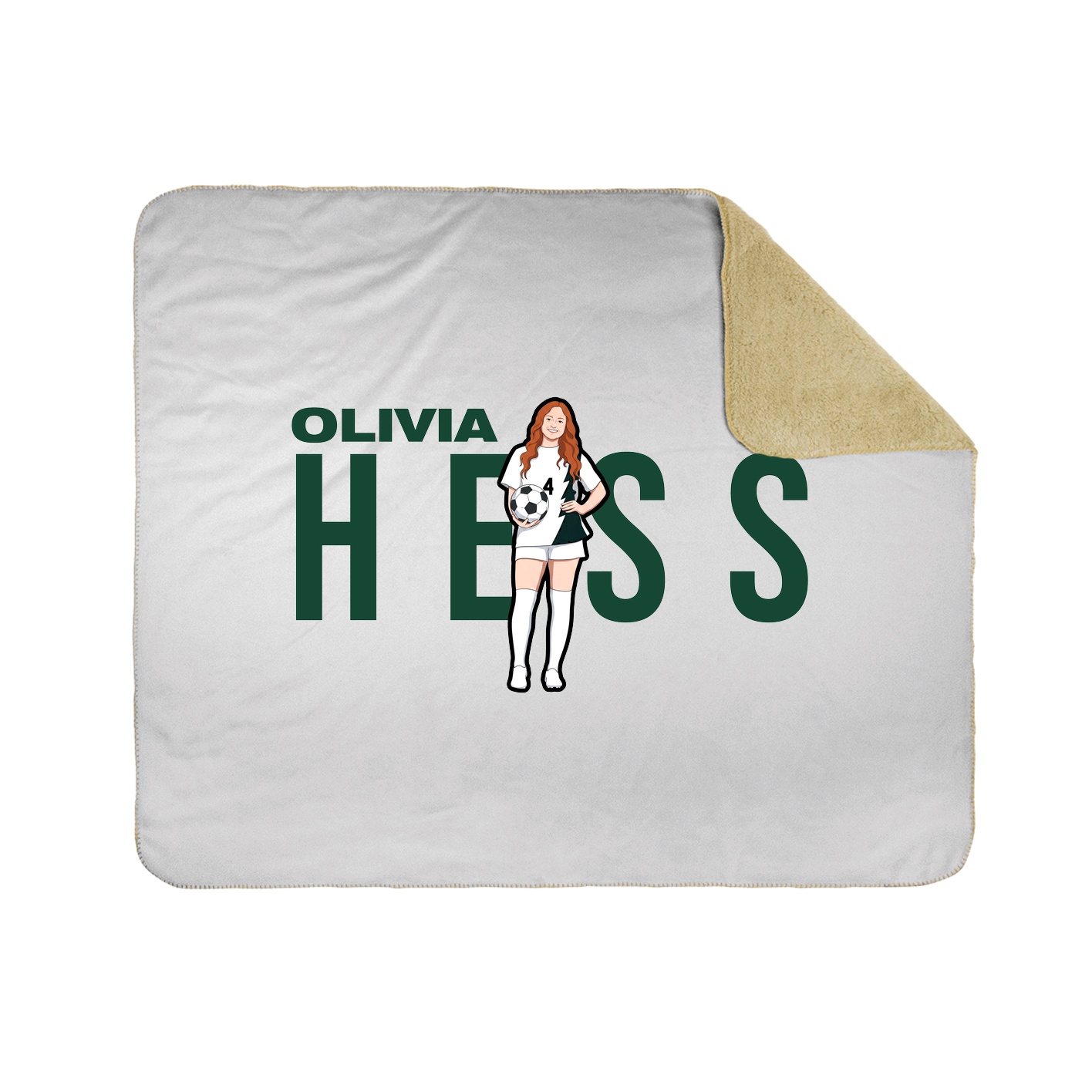 Throw Blanket — Player Name in White