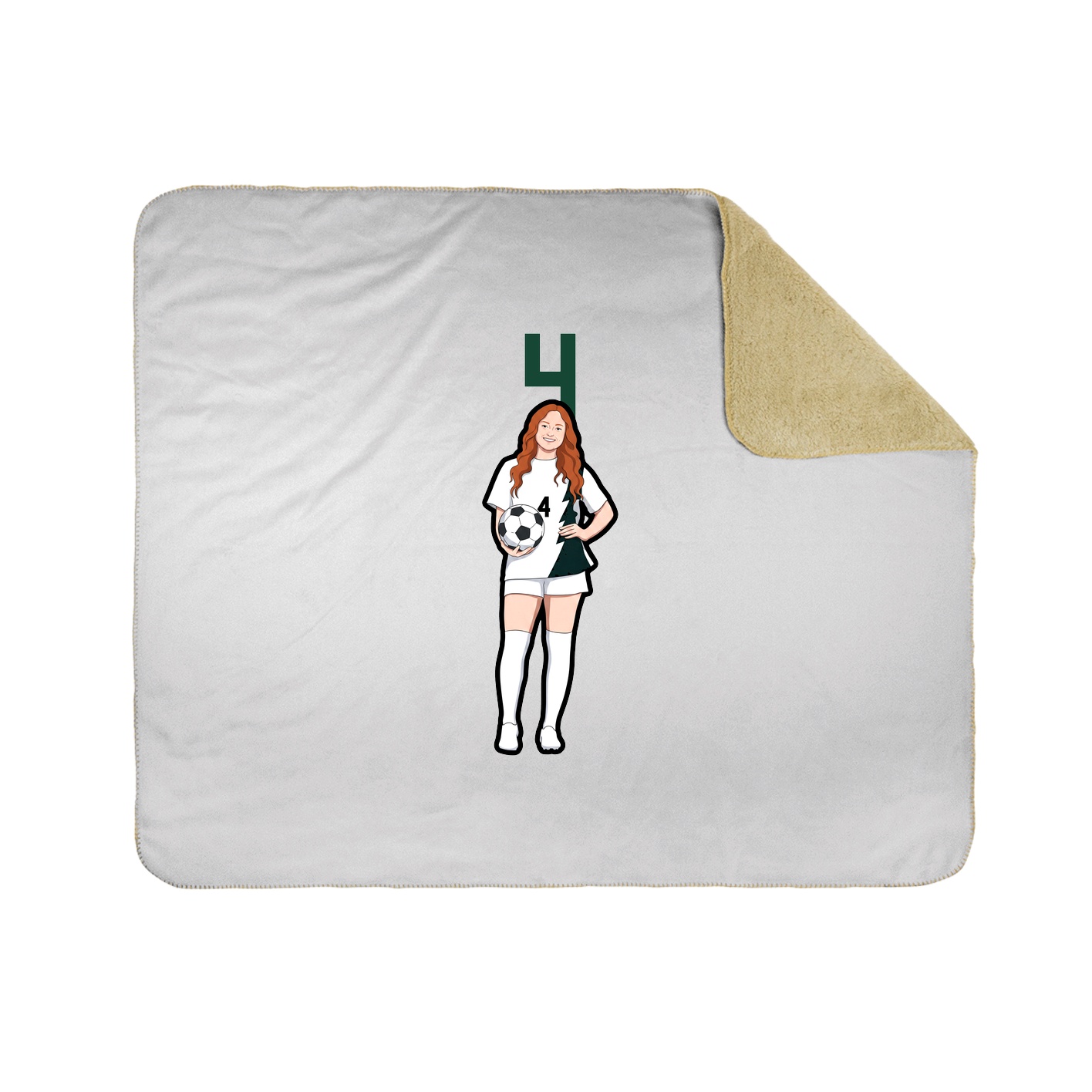 Throw Blanket — Number Top in White