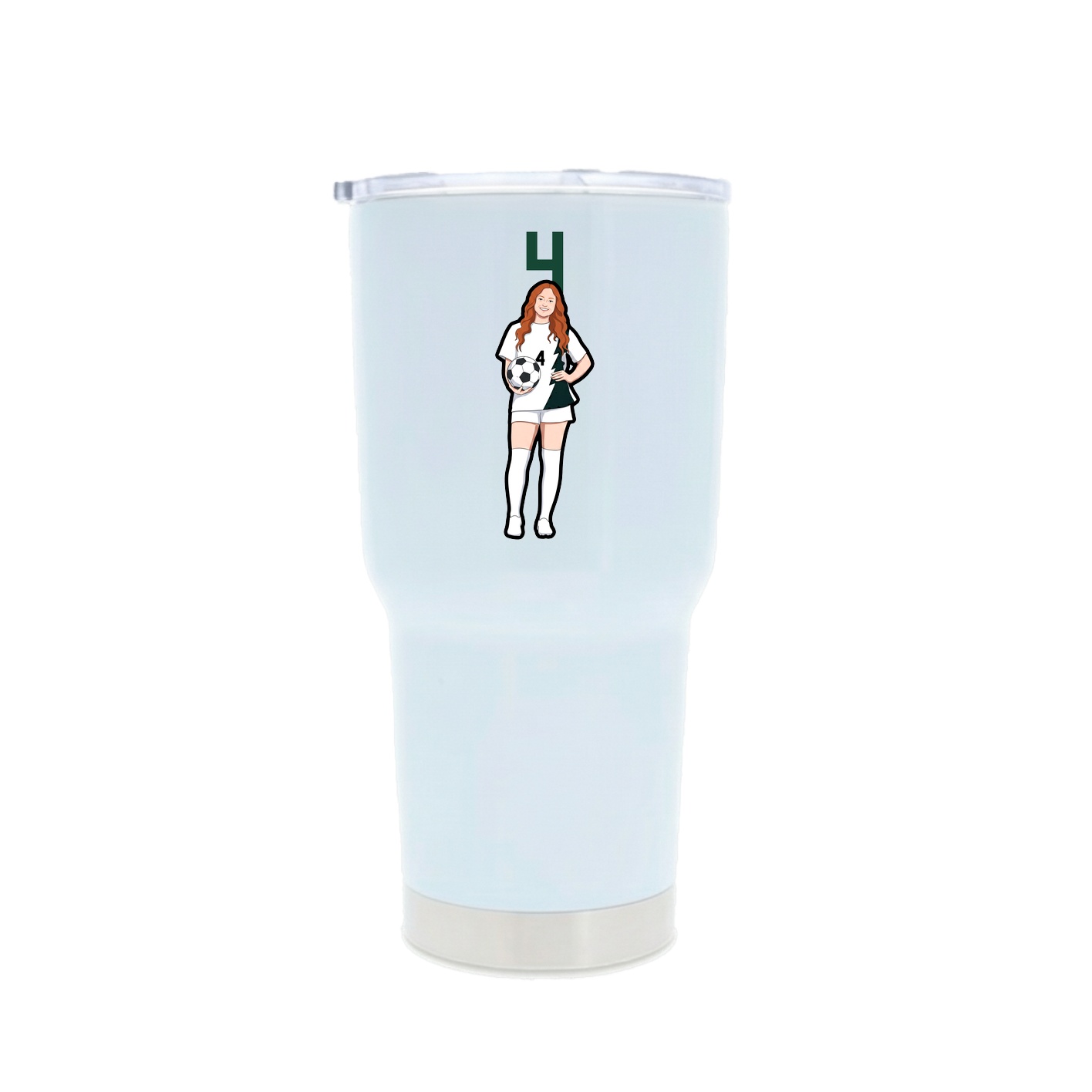 30oz Stainless Steel Tumbler — Number Top in White