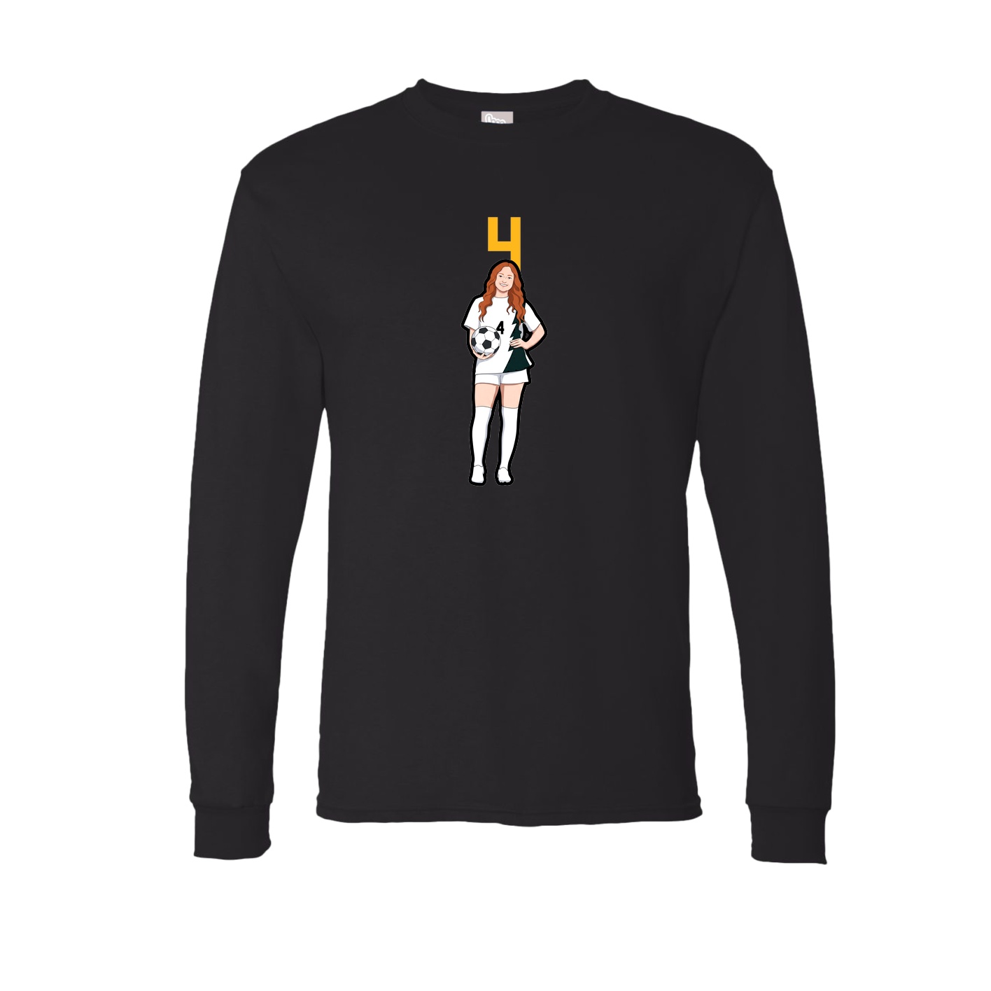 Long Sleeve Tee — Number Top in Black