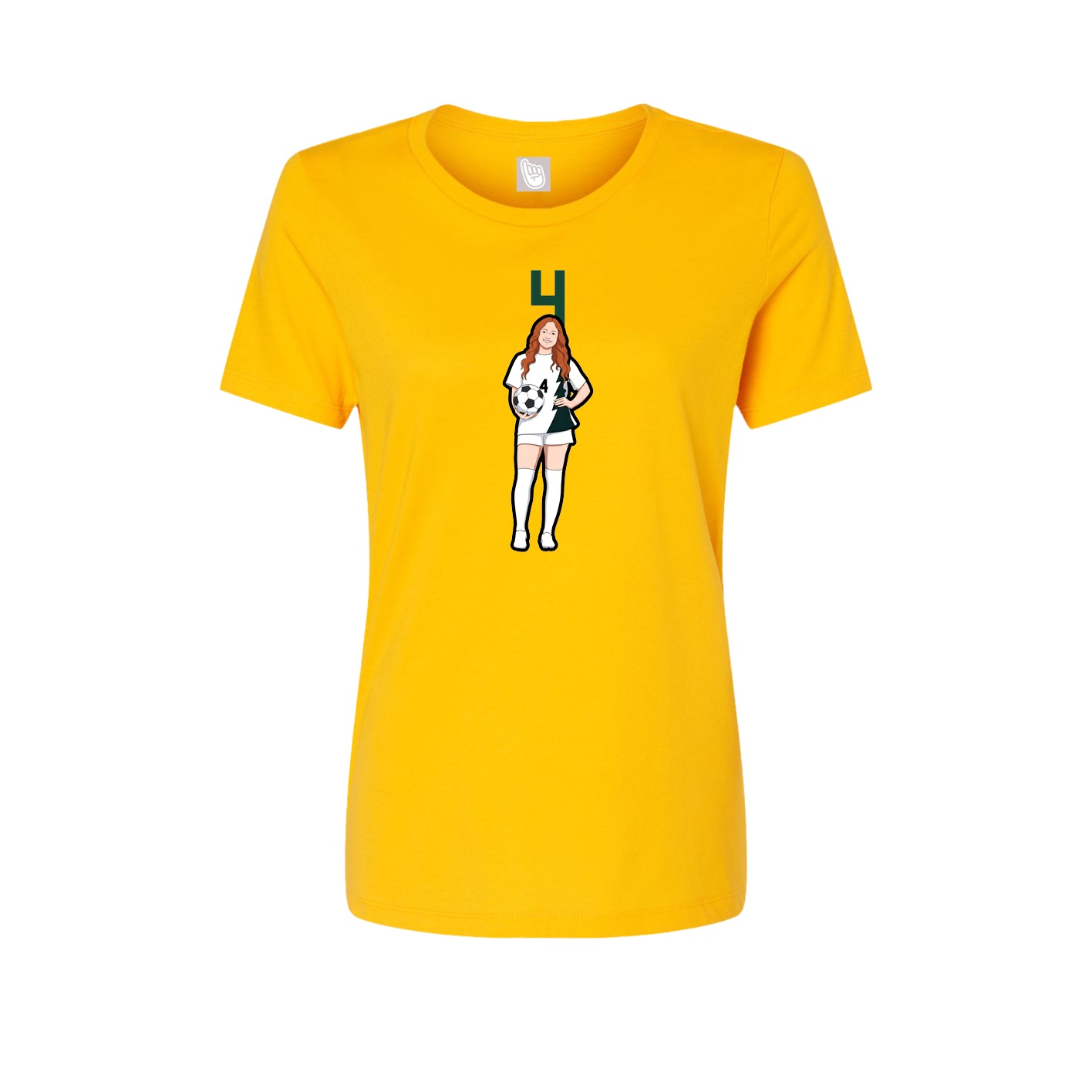 Fitted Women's Tee — Number Top in Gold