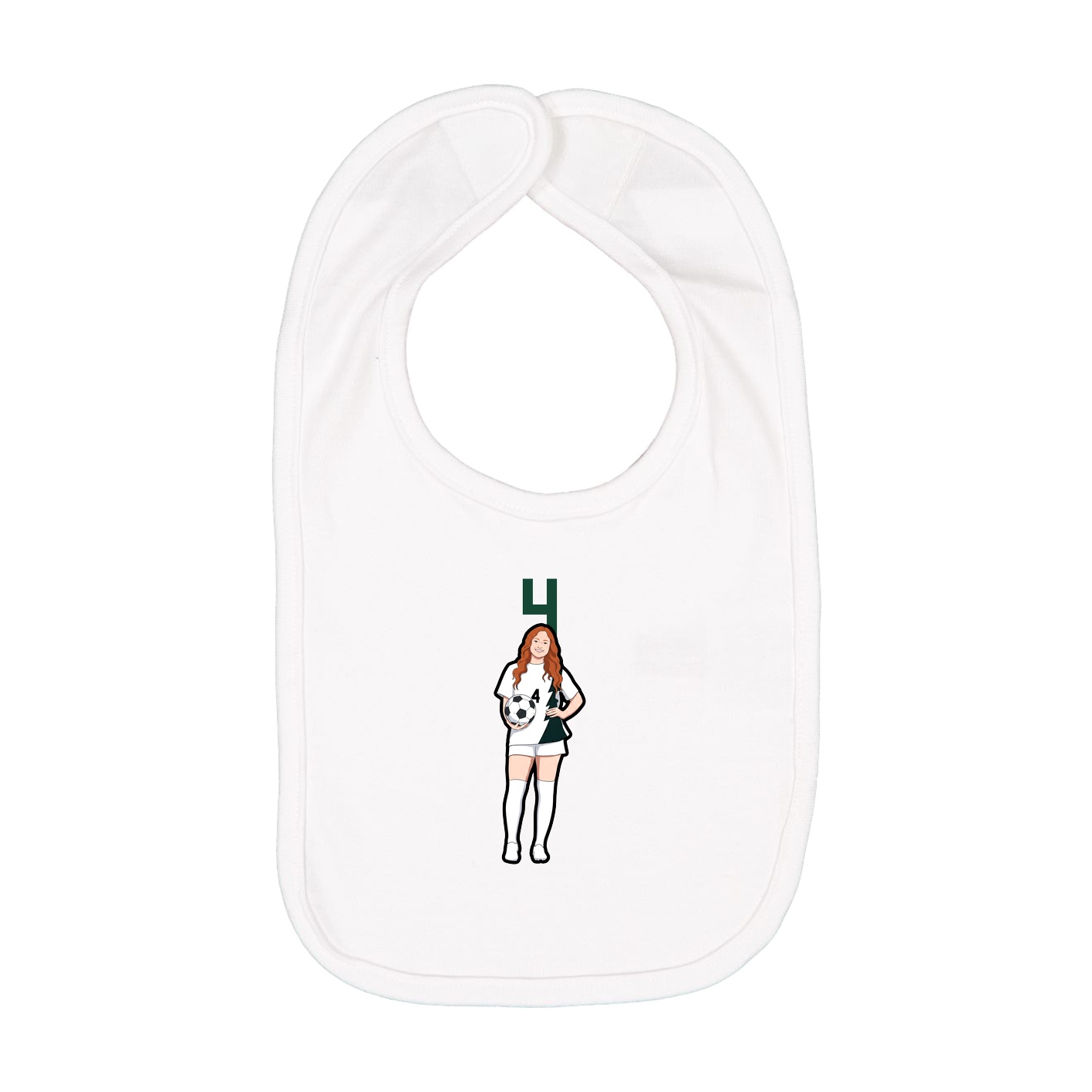 Infant Bib — Number Top in White