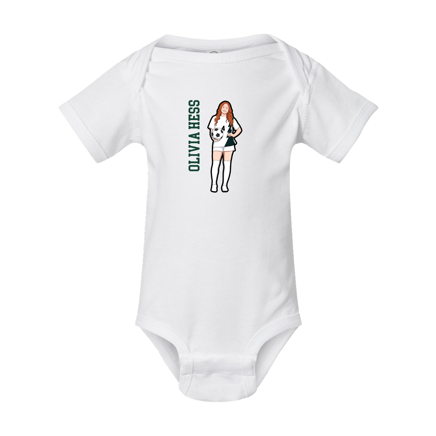 Baby Onesie — Name Vertical in White