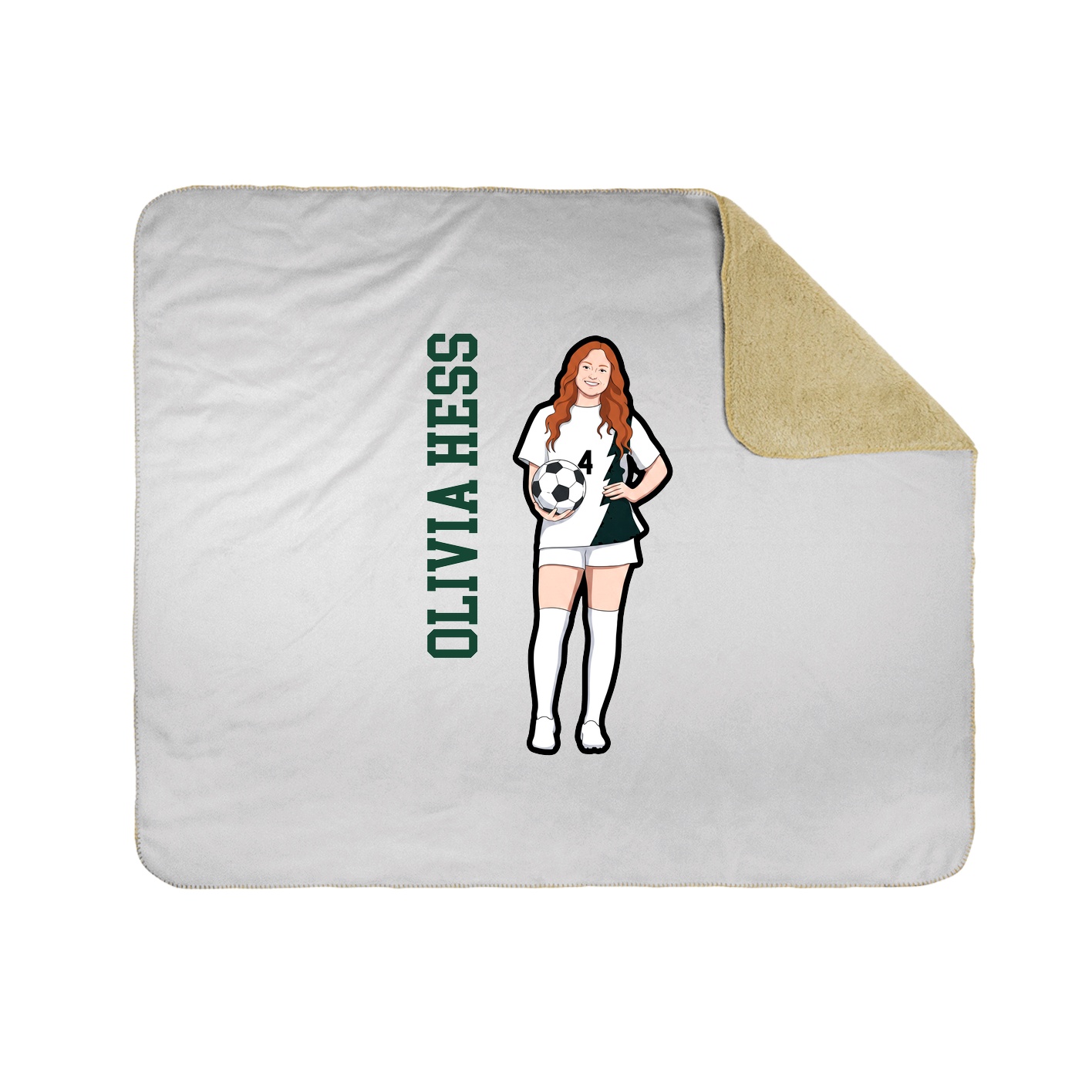 Throw Blanket — Name Vertical in White