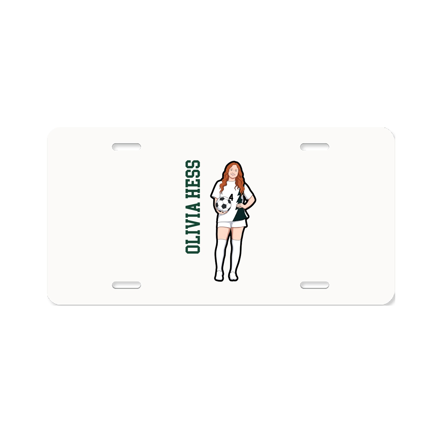 License Plate — Name Vertical in Classic