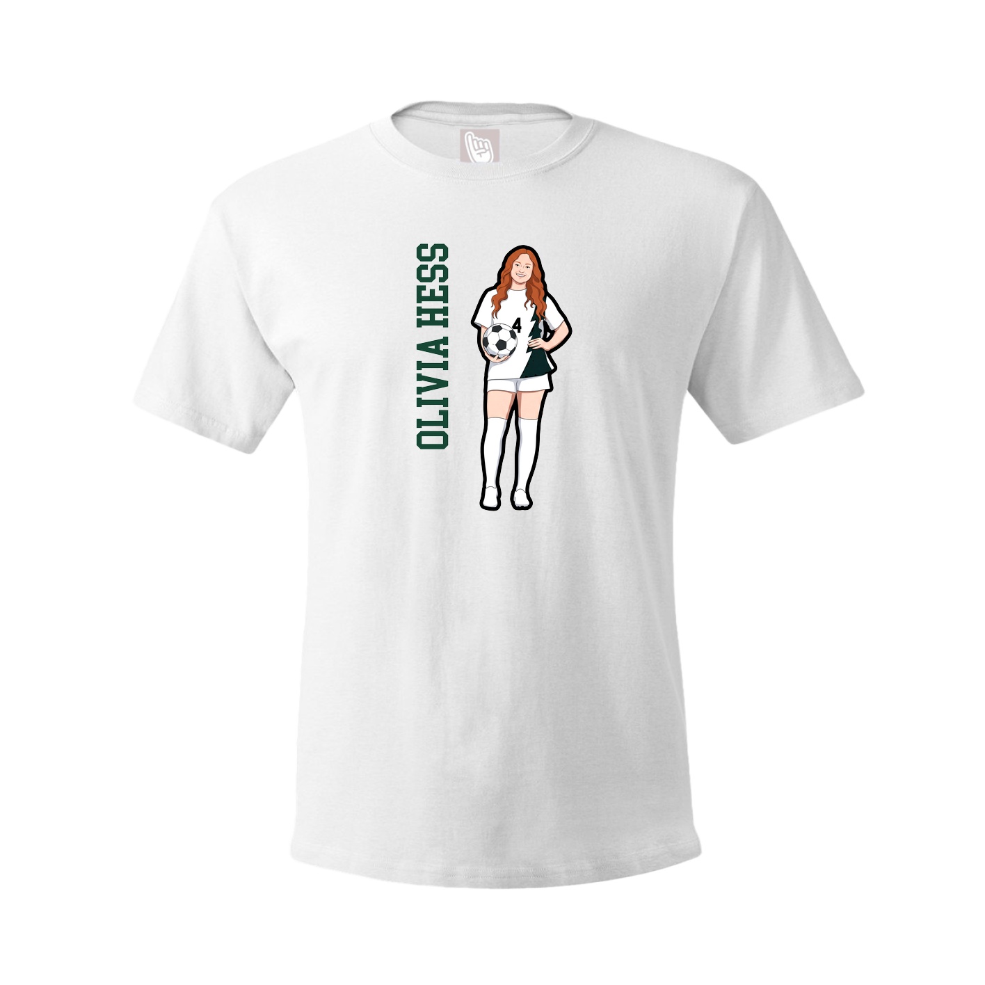 Youth Tee — Name Vertical in White