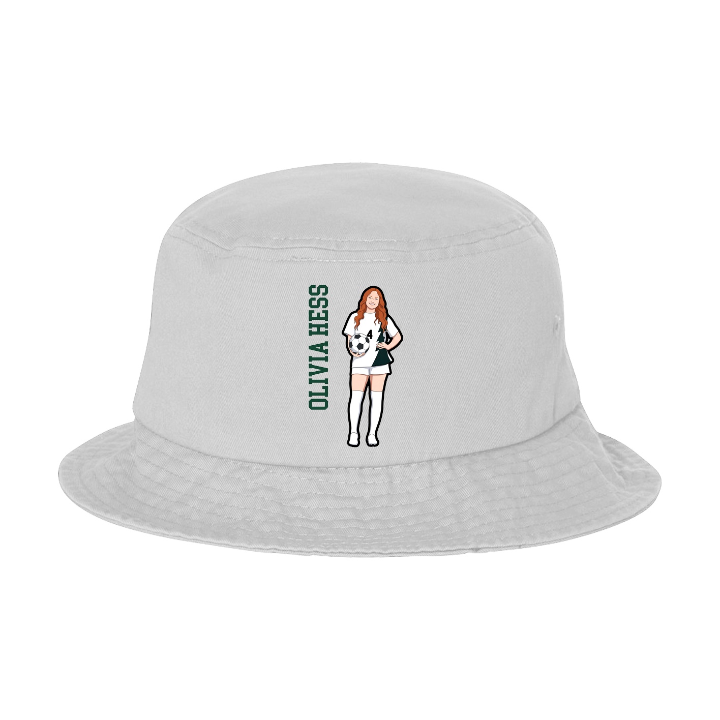 Bucket Cap — Name Vertical in White