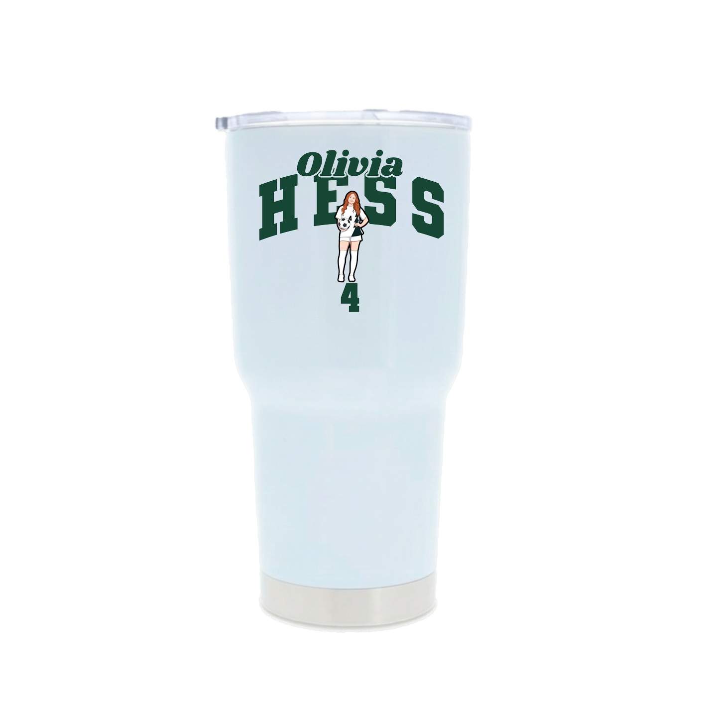 30oz Stainless Steel Tumbler — Signature Arch in White