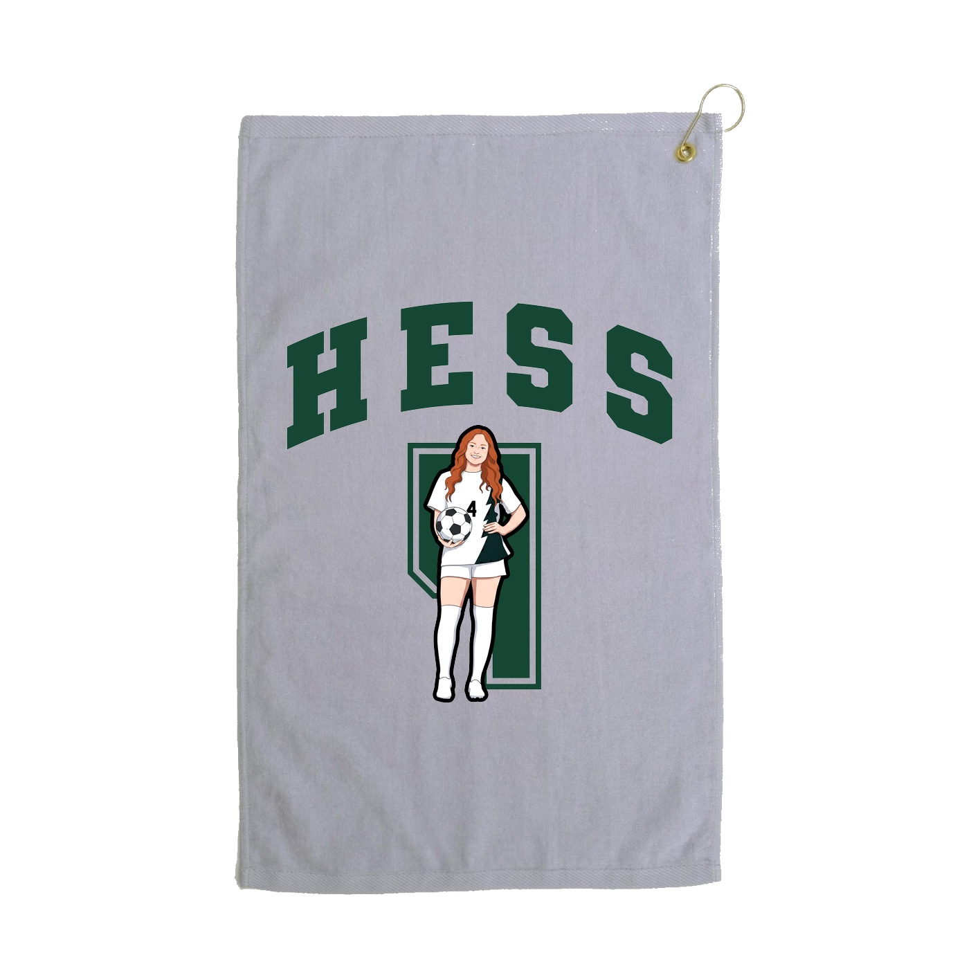 Golf Towel — Number in Grey