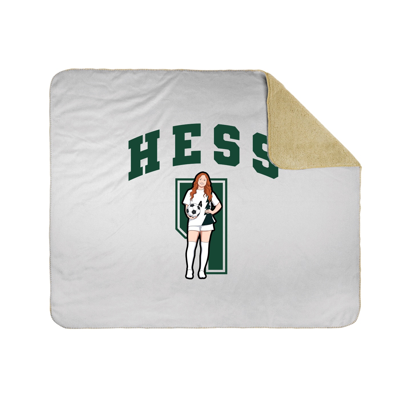 Throw Blanket — Number in White