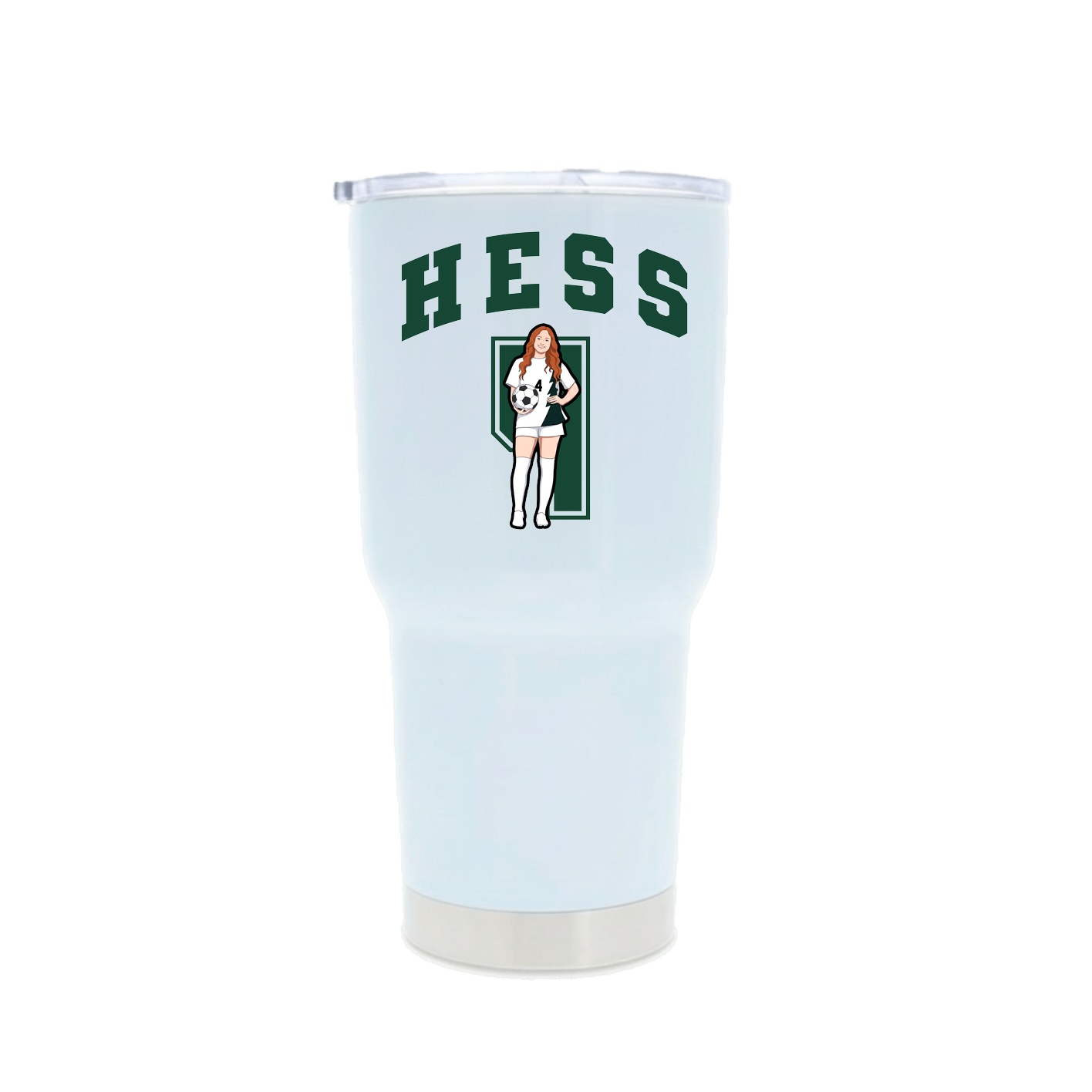 30oz Stainless Steel Tumbler — Number in White