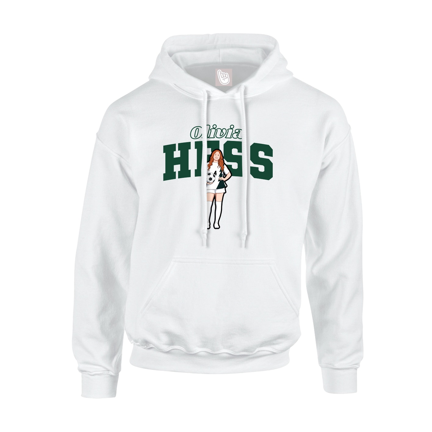 Hoodie — Name Arch in White