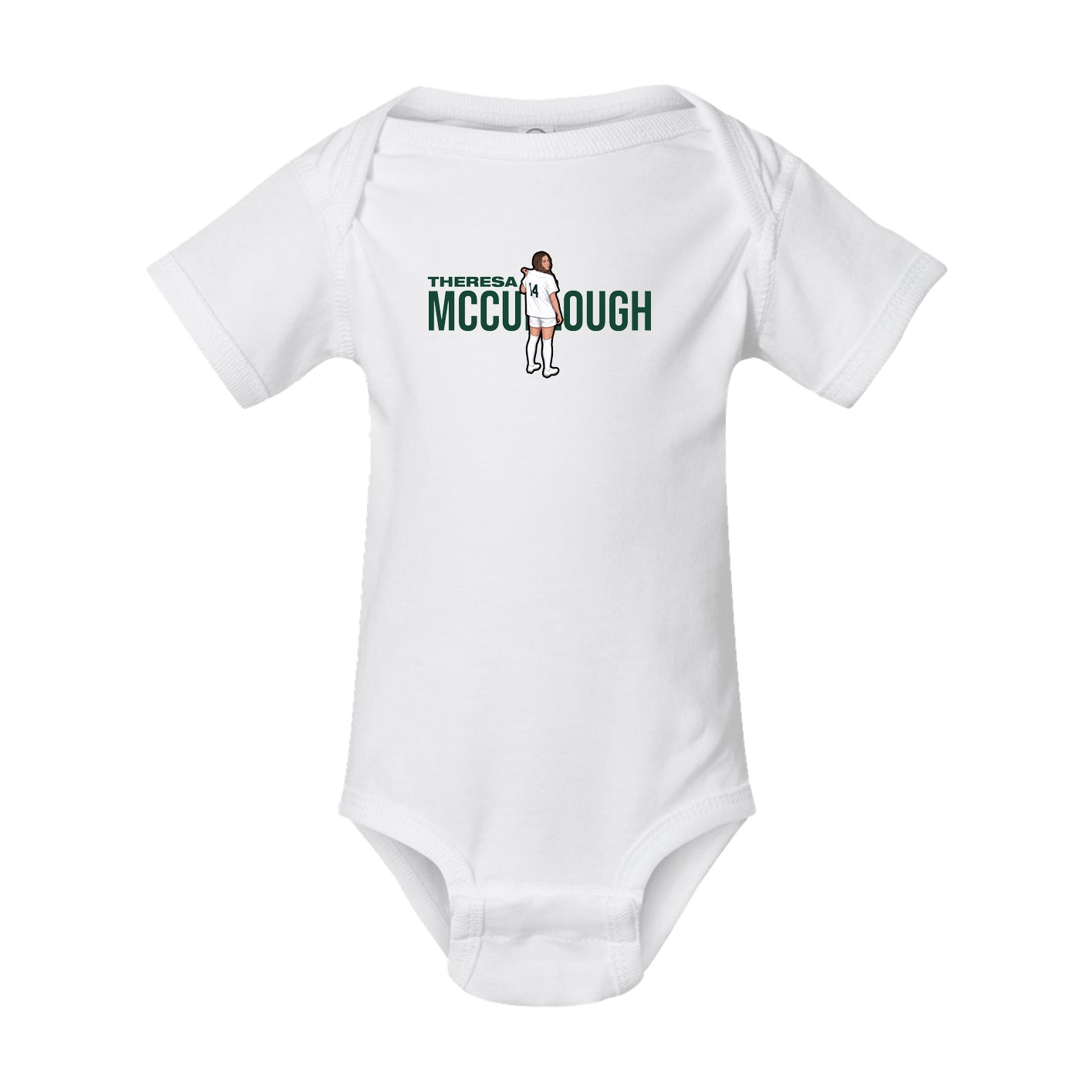 Baby Onesie — Player Name in White