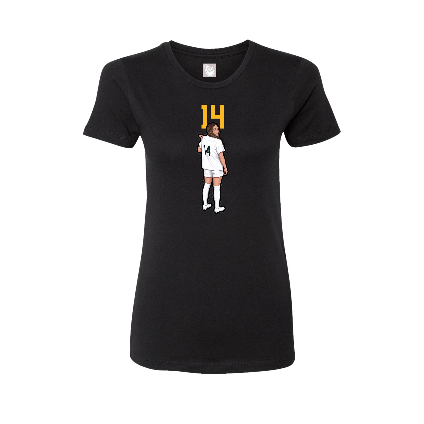 Fitted Women's Tee — Number Top in Black