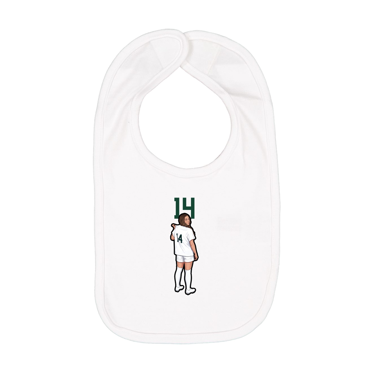 Infant Bib — Number Top in White
