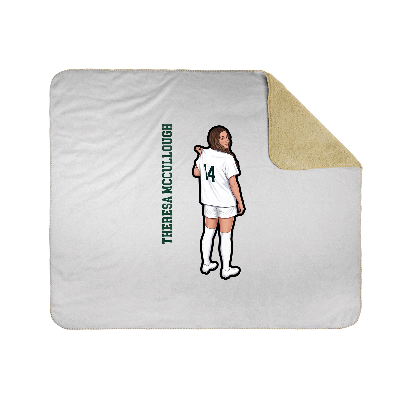 Throw Blanket — Name Vertical in White