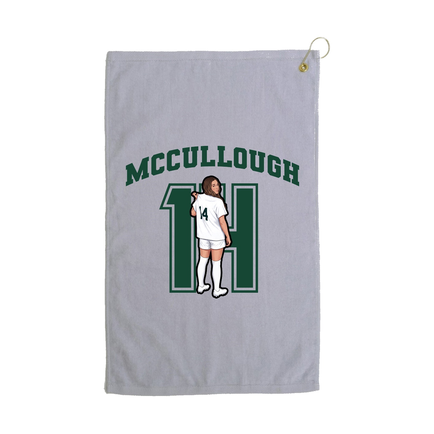 Golf Towel — Number in Grey